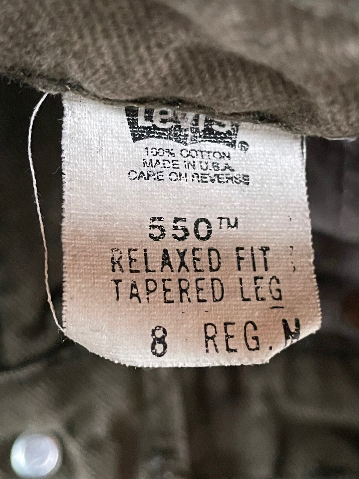 Vintage USA | Levi’s 550 Jeans VTG Mom Style Jean Green Olive | Black Tab S: 8