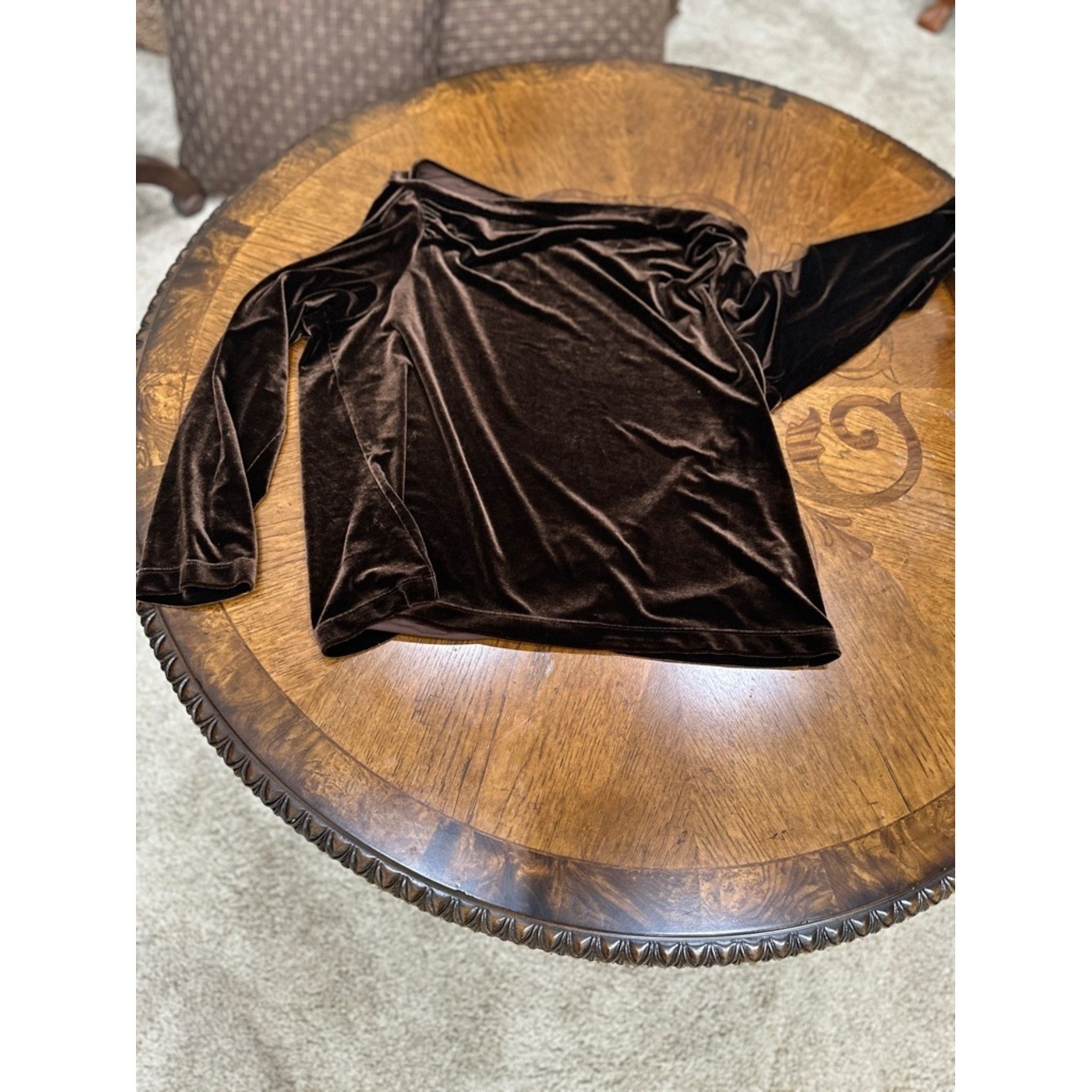 Lands’ End Top Size 2X Brown Velvet Vintage Whimsigoth Indie Sleaze