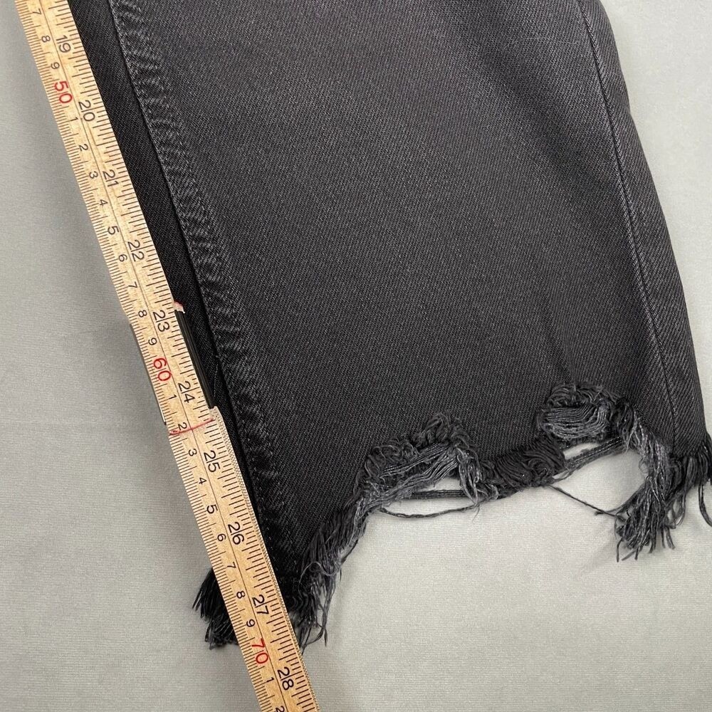 We The Free Maggie Jeans Sz 26 Distressed Black Mid Rise Straight Leg Grunge 90s