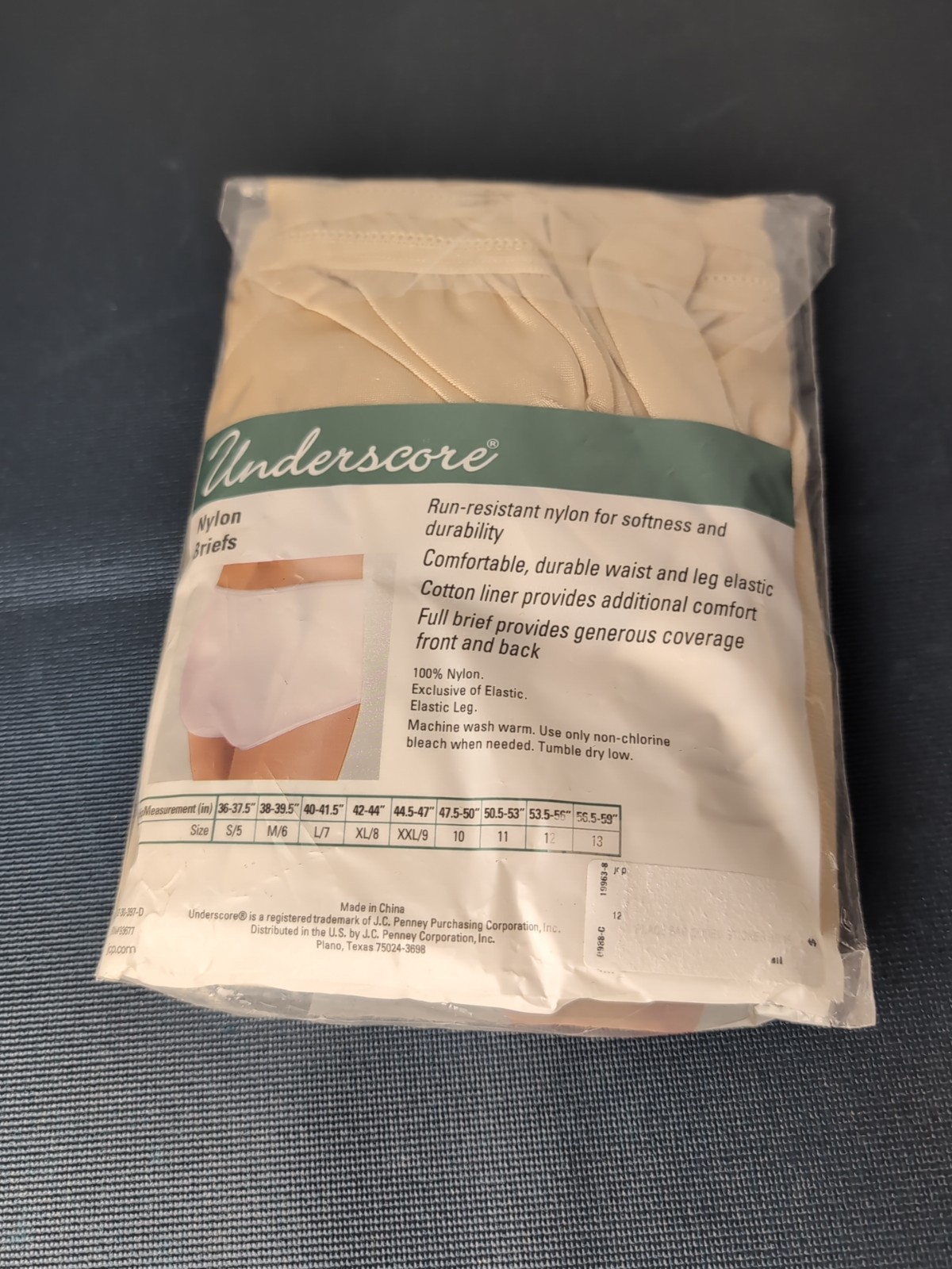 VTG JCPenney Underscore Nylon Briefs Women’s Sz 9 XXL 3 Pack Sealed Nude
