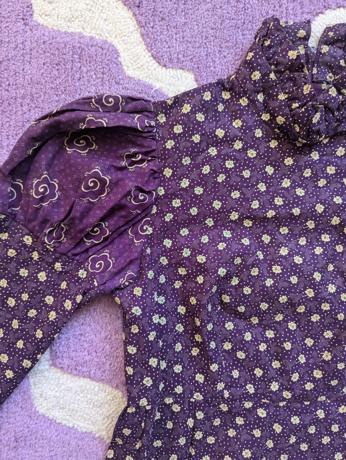Vintage 70’s Young Edwardian By Arpeja Plum Purple Puff Juliet Sleeves Dress XS