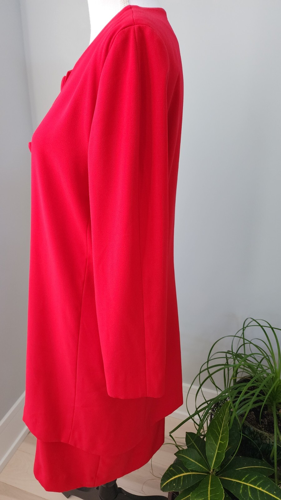 Vintage 1990s Rena Rowan for Saville Red 3/4 Sleeve Sheath Dress Size 10