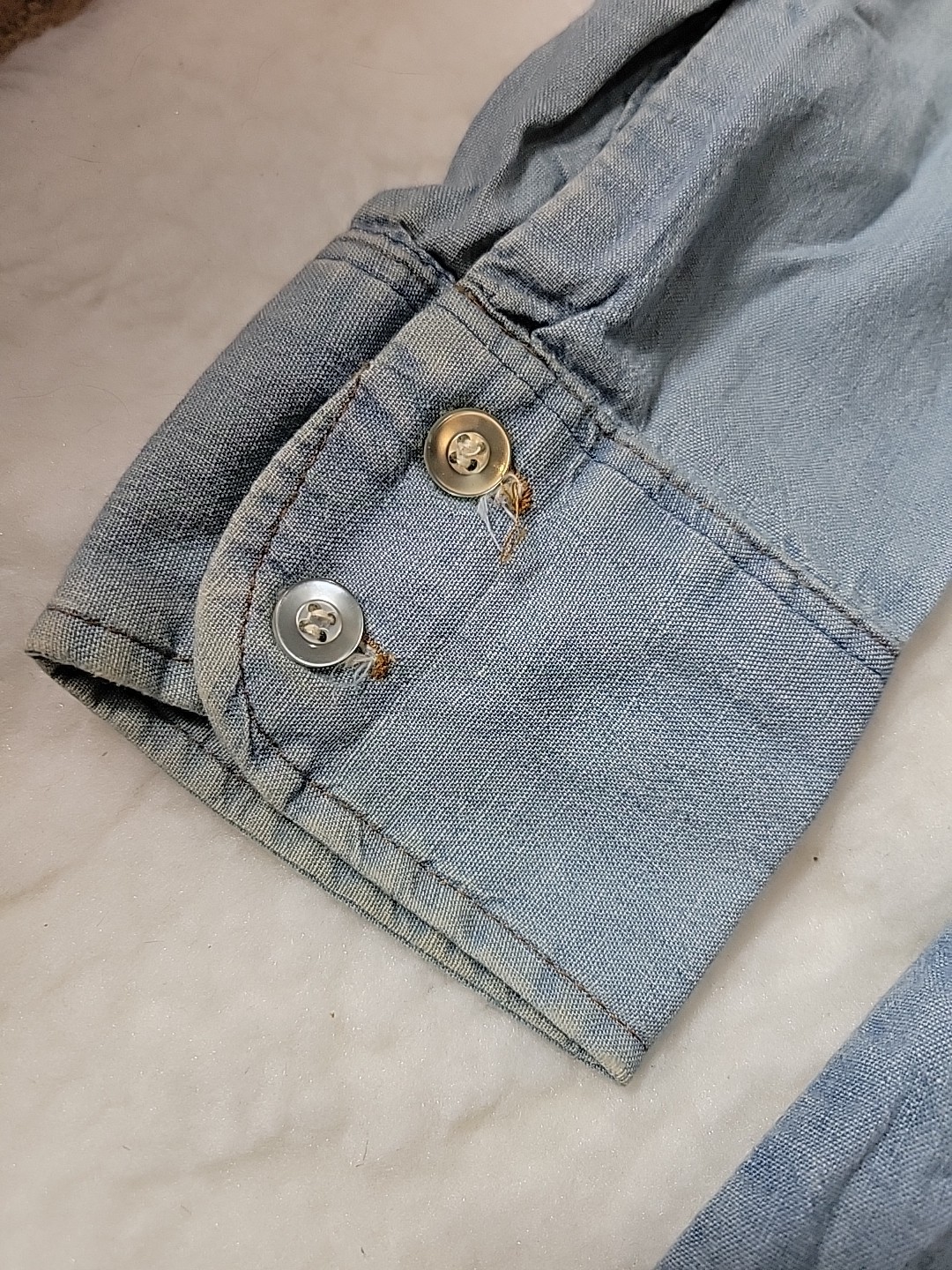 Vintage Levis Chambray Orange Tab USA Tag Blue Women 13/14