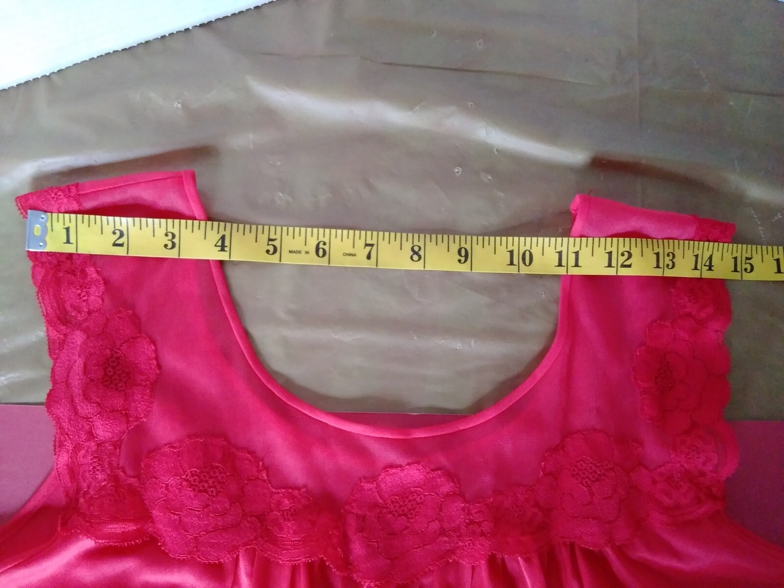 Womans Vintage Nightgown Nighty Lingerie Lorraine Apple Red Size Small