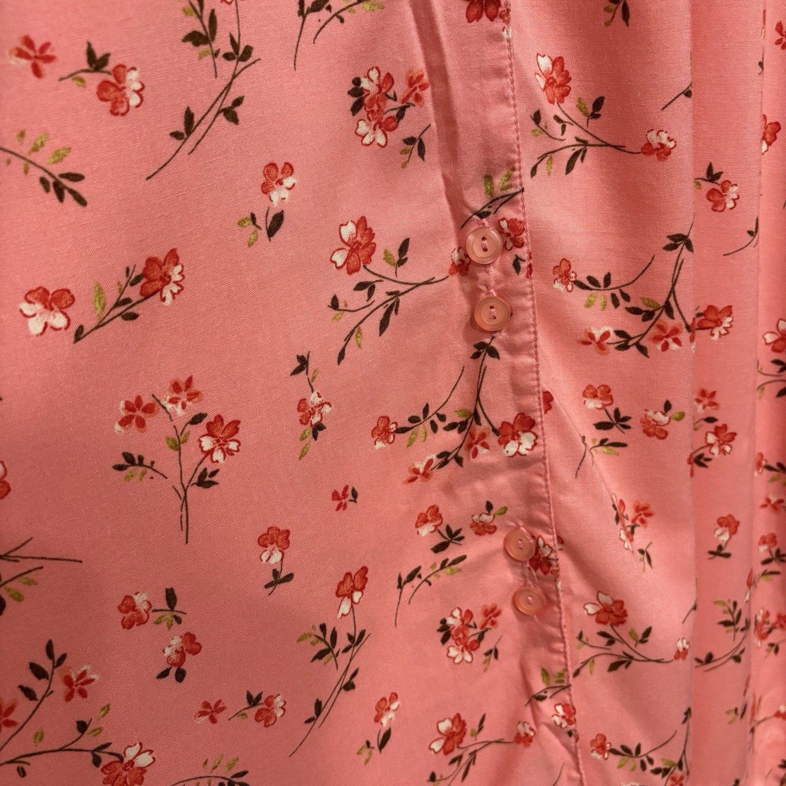 BLAIR True Vintage 90s Pink Floral Maxi Dress Size M / L Pin Tuck Pleats Retro