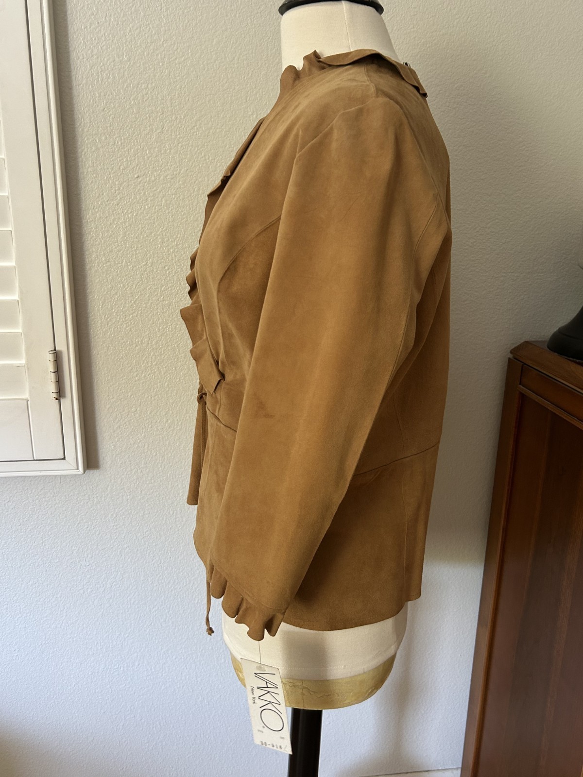 VINTAGE 1980’S VAKKO LEATHER SUEDE TOP NWT LARGE