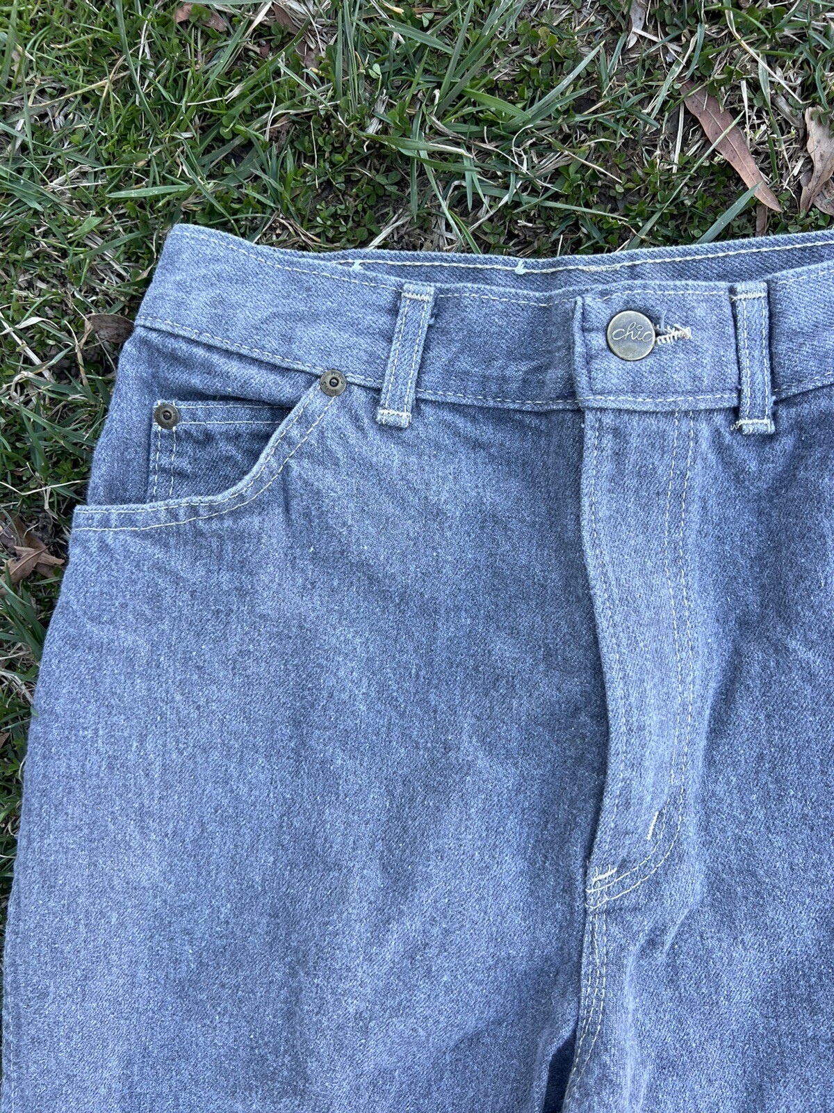 Vintage Chick Highs Waisted Gray Denim Mom Jeans Vintage Grey Jeans 26 Waist