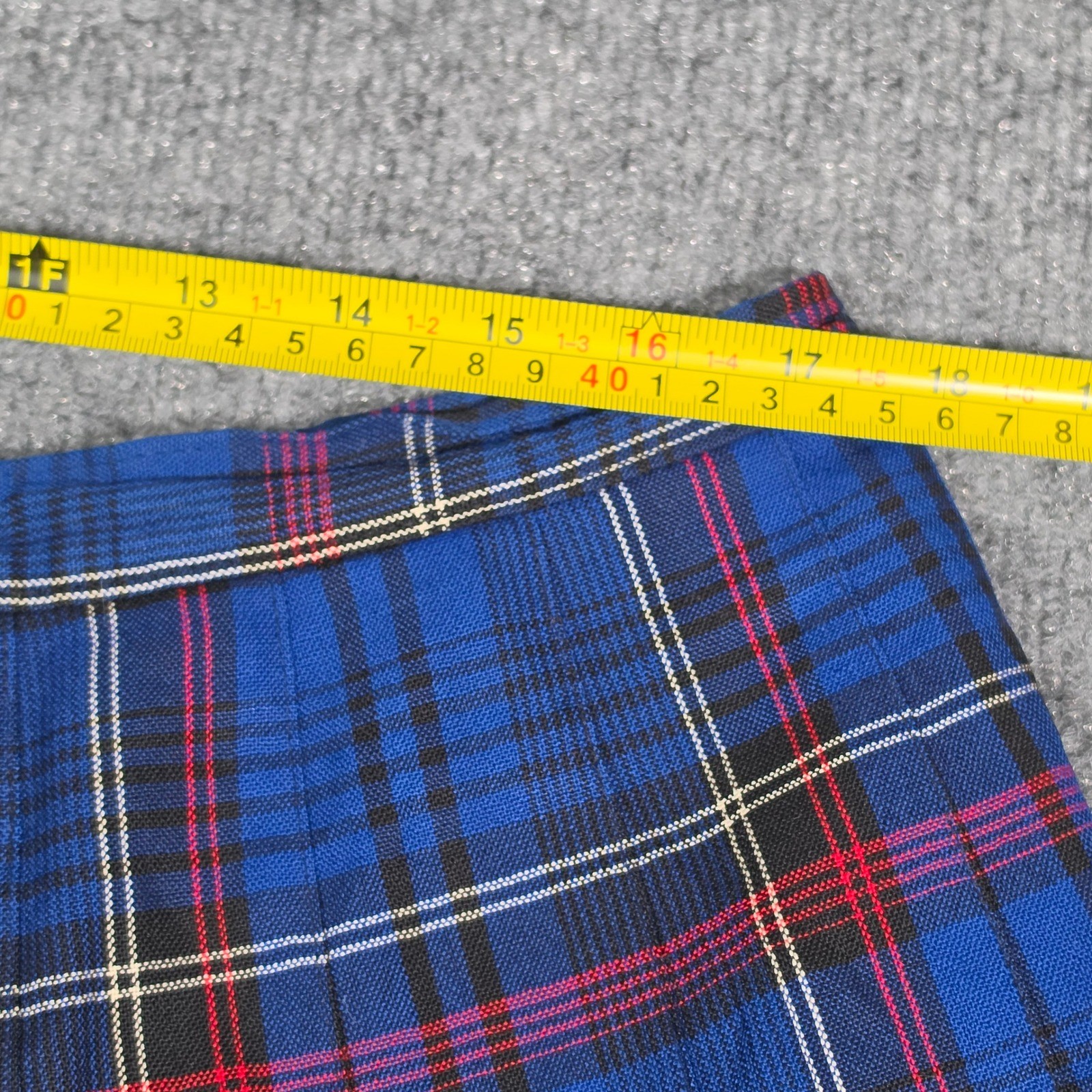 Pendleton Vintage Wool Plaid Pleated Midi Skirt Blue Red Size 16W Made in USA