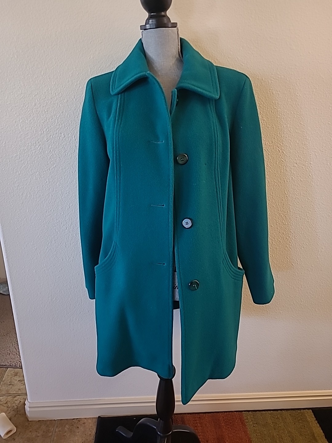 Herman Kay Wool Blend Mid Lengh Coat Size 10 Made In USA