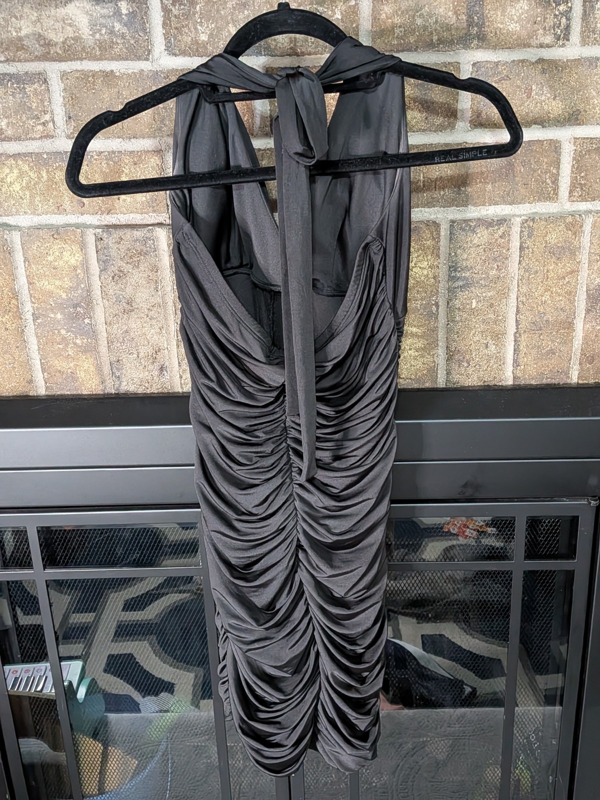 Vintage Y2k Joyce Leslie Body Con Dress Black Halter Teen Sz M Sexy Club Party
