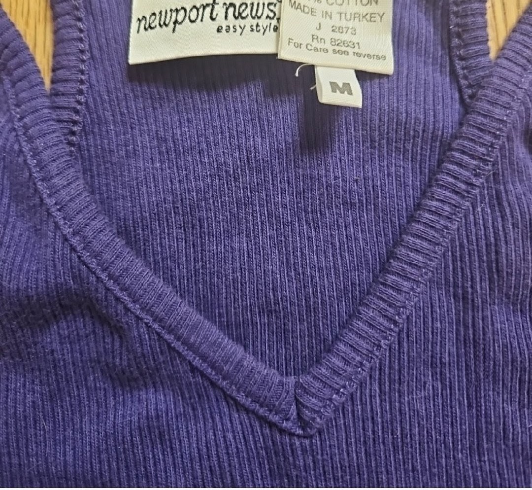 NEWPORT NEWS Y2k Purple Ribbed Tank sun summer spring Dress