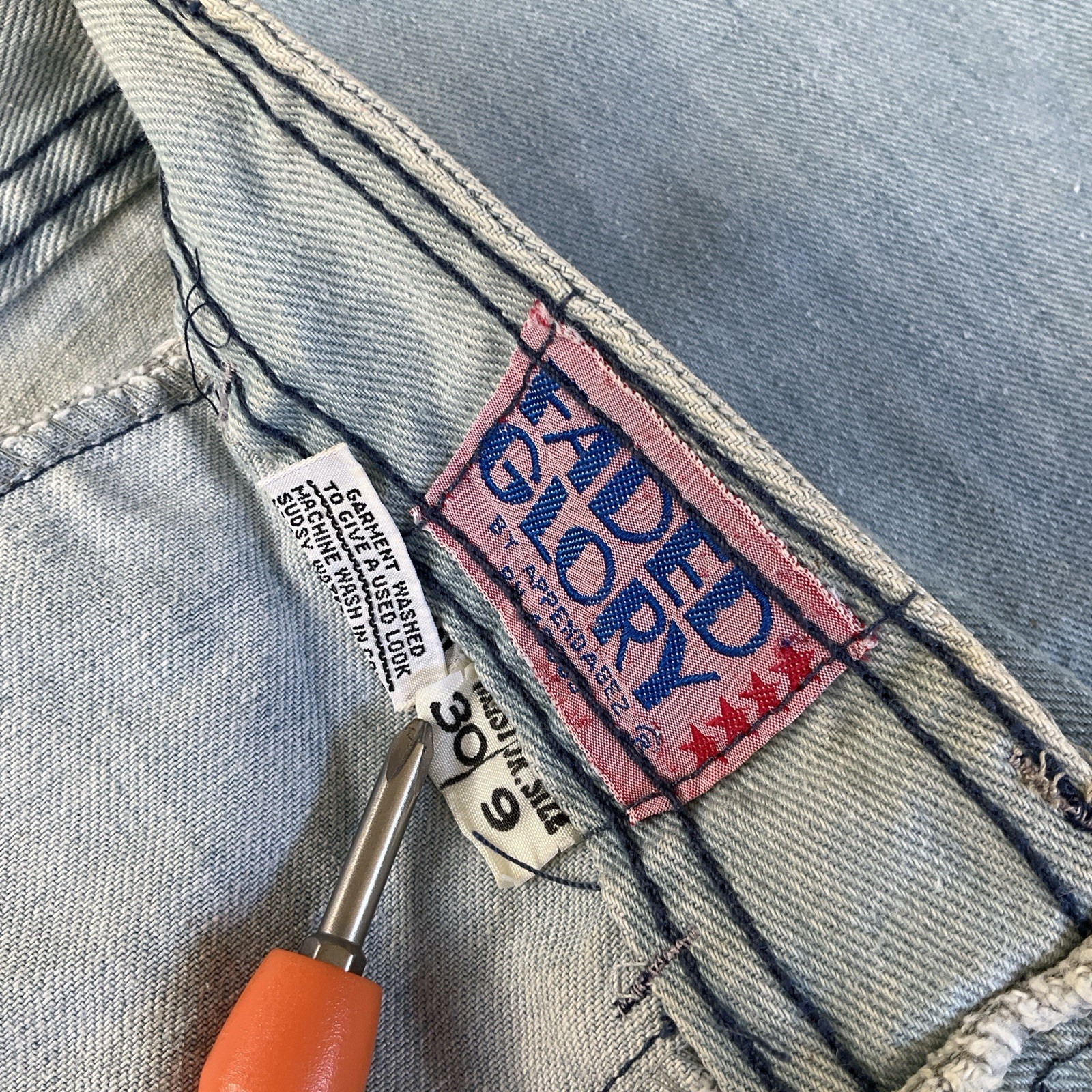 Vintage 70s Faded Glory Bell Bottom Jeans 26×36 Womens Appendagez Flare Hippie