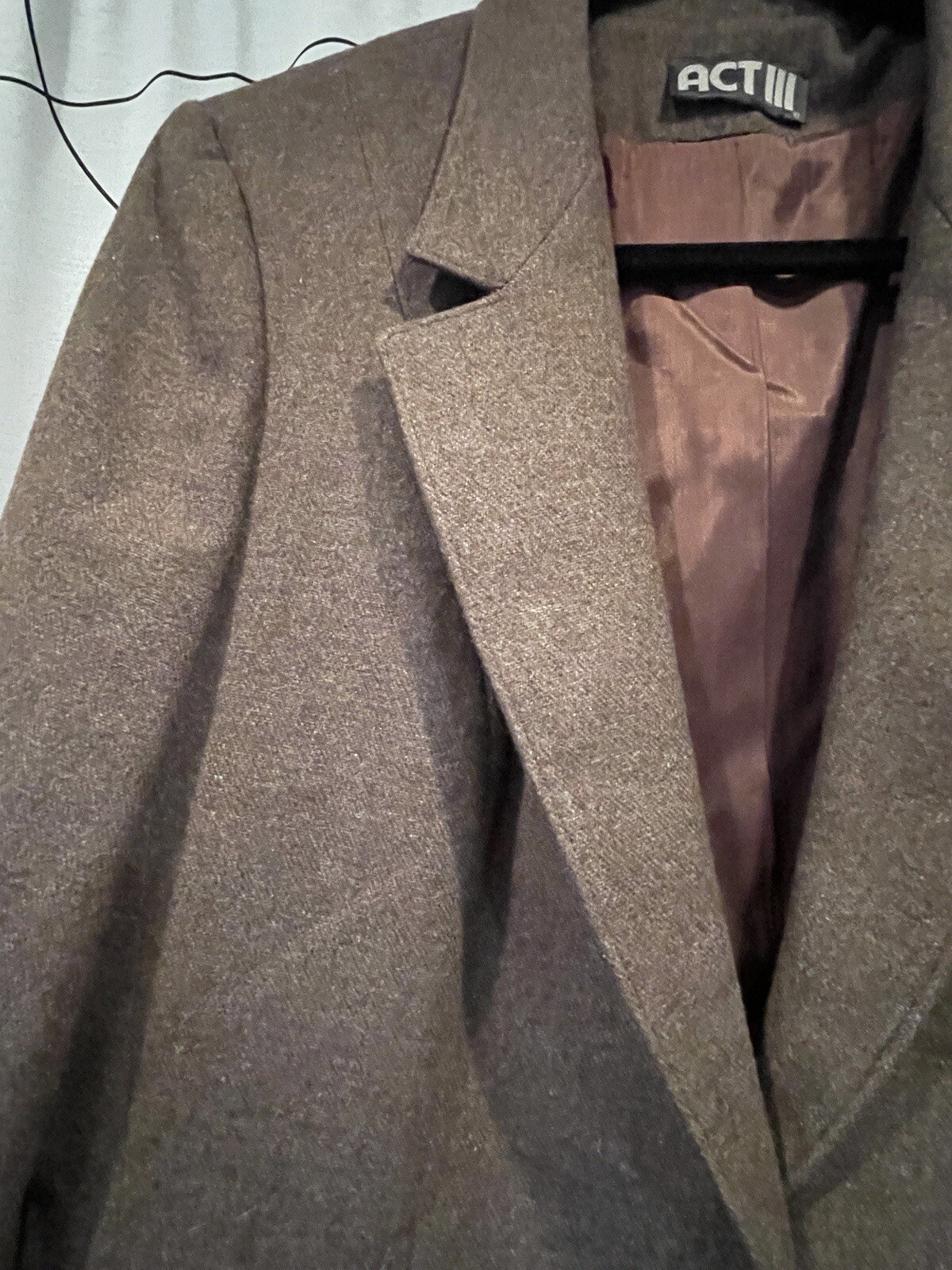 Vintage Act III Wool Pencil Skirt & Blazer Suit Set Brown Size 16/18