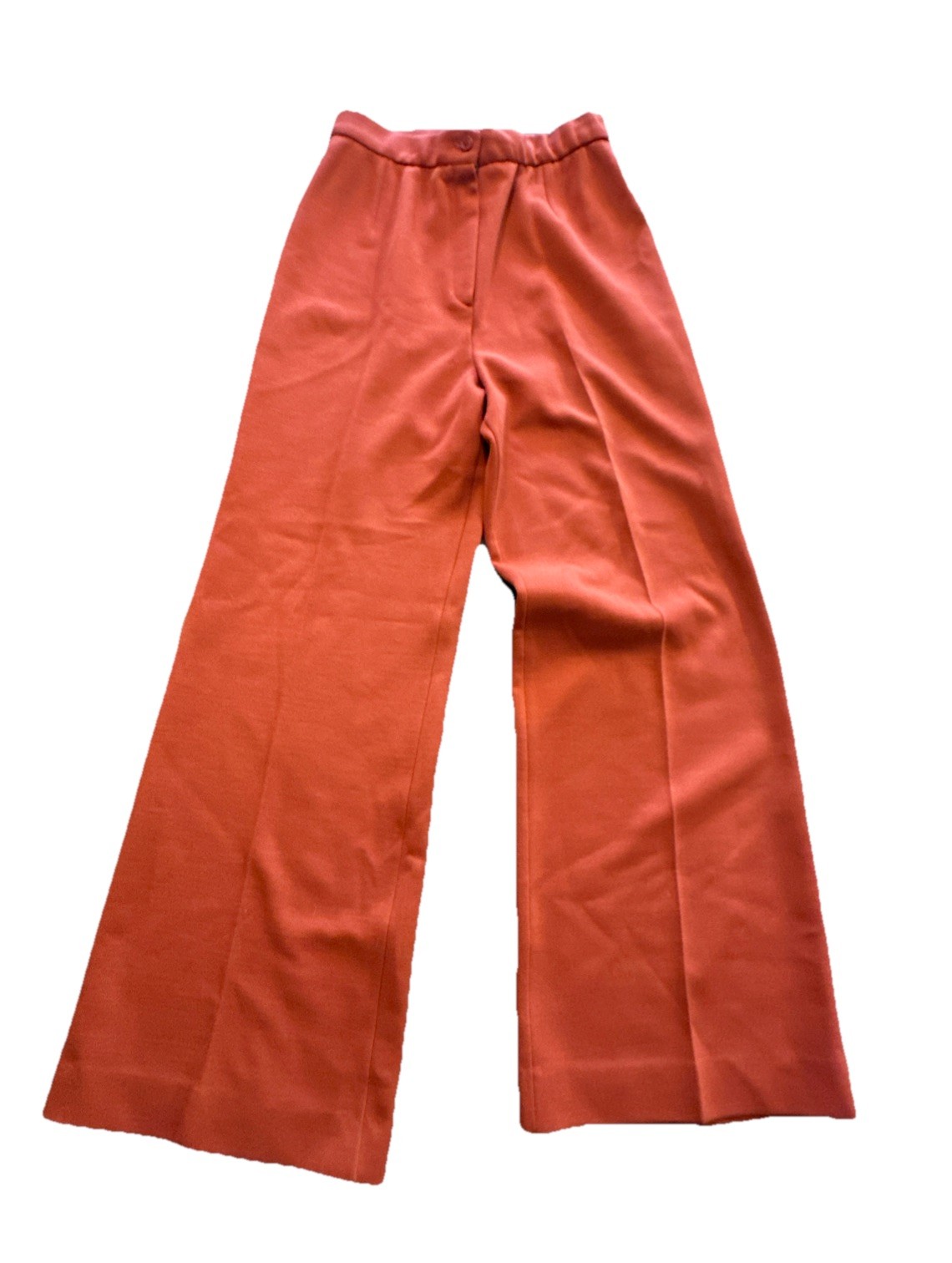 Vintage Wide Flare Pants Burnt Orange No Iron 1970s Retro Style Women’s Read