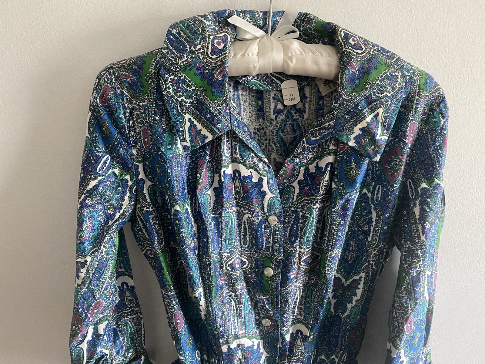 Vintage With Tag Everglaze Fabric Shirt Dress By Tall Over Five Seven Shops S