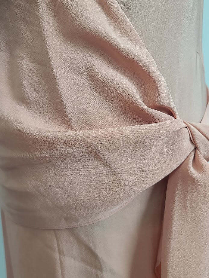 Vintage 1940s Pink Dress Beading on Sleeves Interesting Construction Adjustable