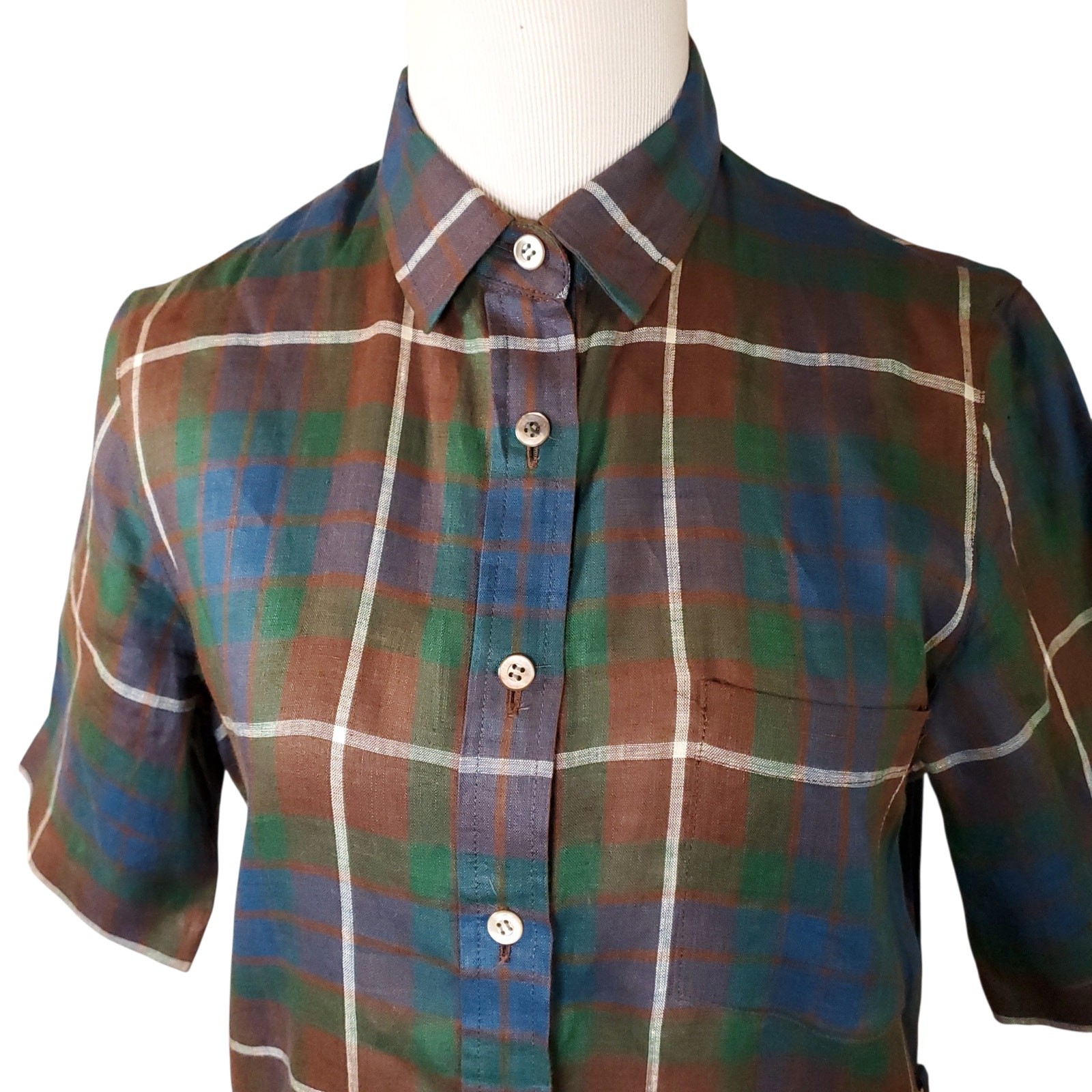 Vintage Scotch House Tartan Plaid Shirt Dress Old Money Preppy Academia Retro M