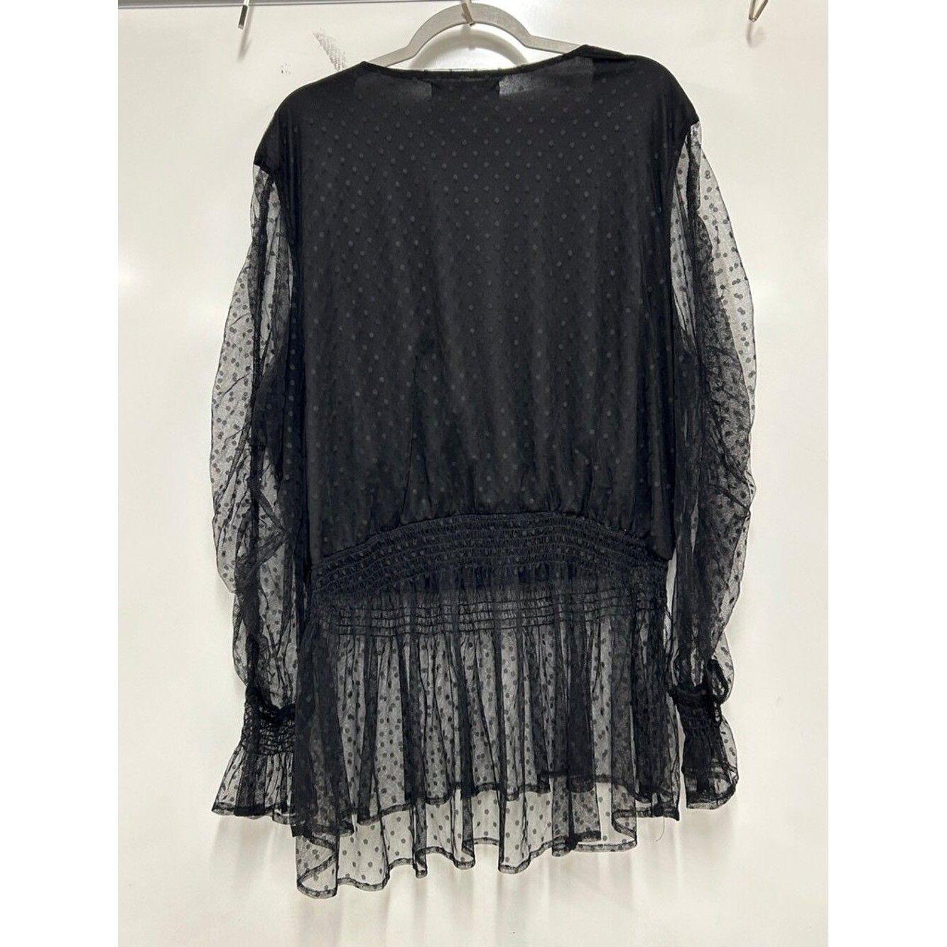 Witchy Ashley Stewart Sheer Blouse Size 22/24 Peplum Gothic Romantic Whimsigoth