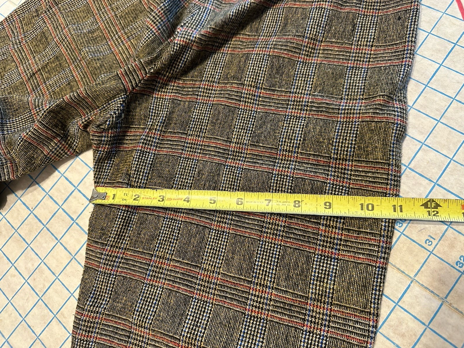 Vintage 1950s Nylon Wool Pants Women’s Tailored High Waist Glen Check Plaid