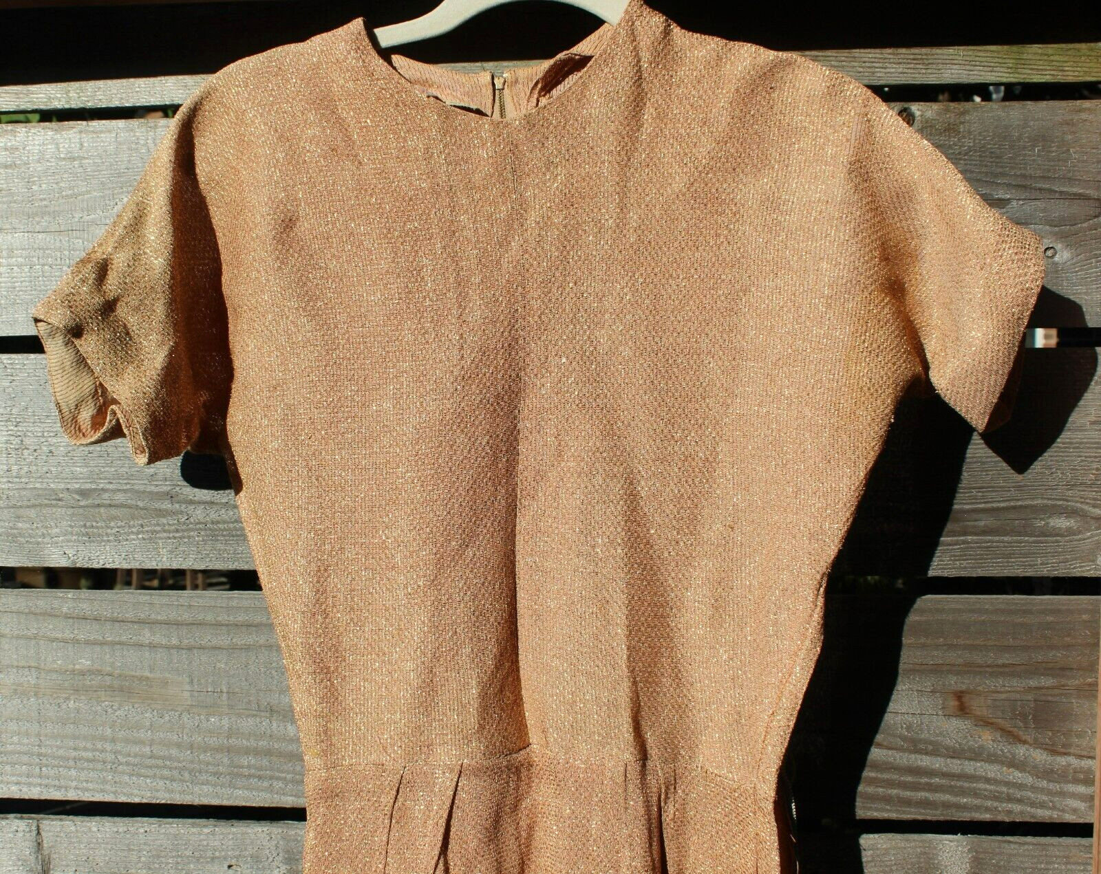 Vintage 1950 s Gold Sparkly Dress Henry Rosenfeld Los Angeles New York Bust 36