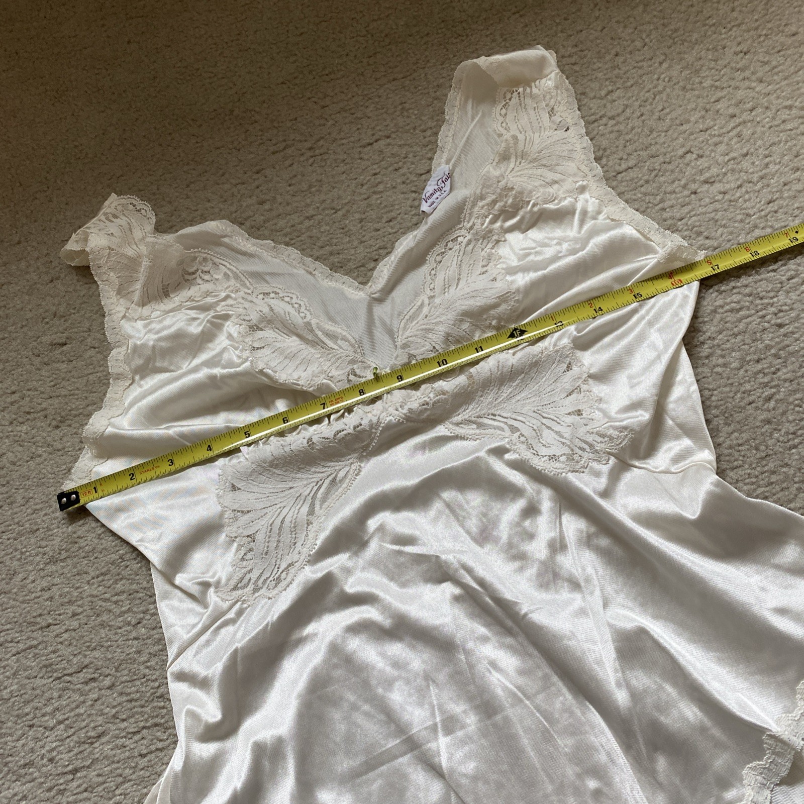Vtg Vanity Fair Ivory Lace Teddy Bodysuit Small Nylon Sexy One Piece Lingerie