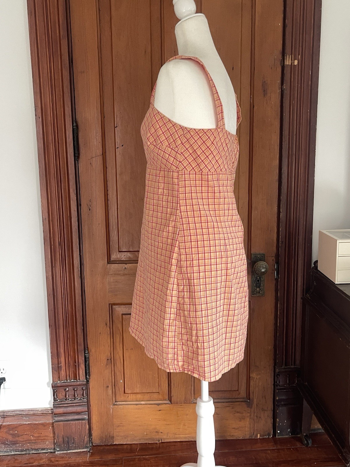 Vintage Y2k Plaid Tank Summer Dress – Pink & Orange Cream Size 11