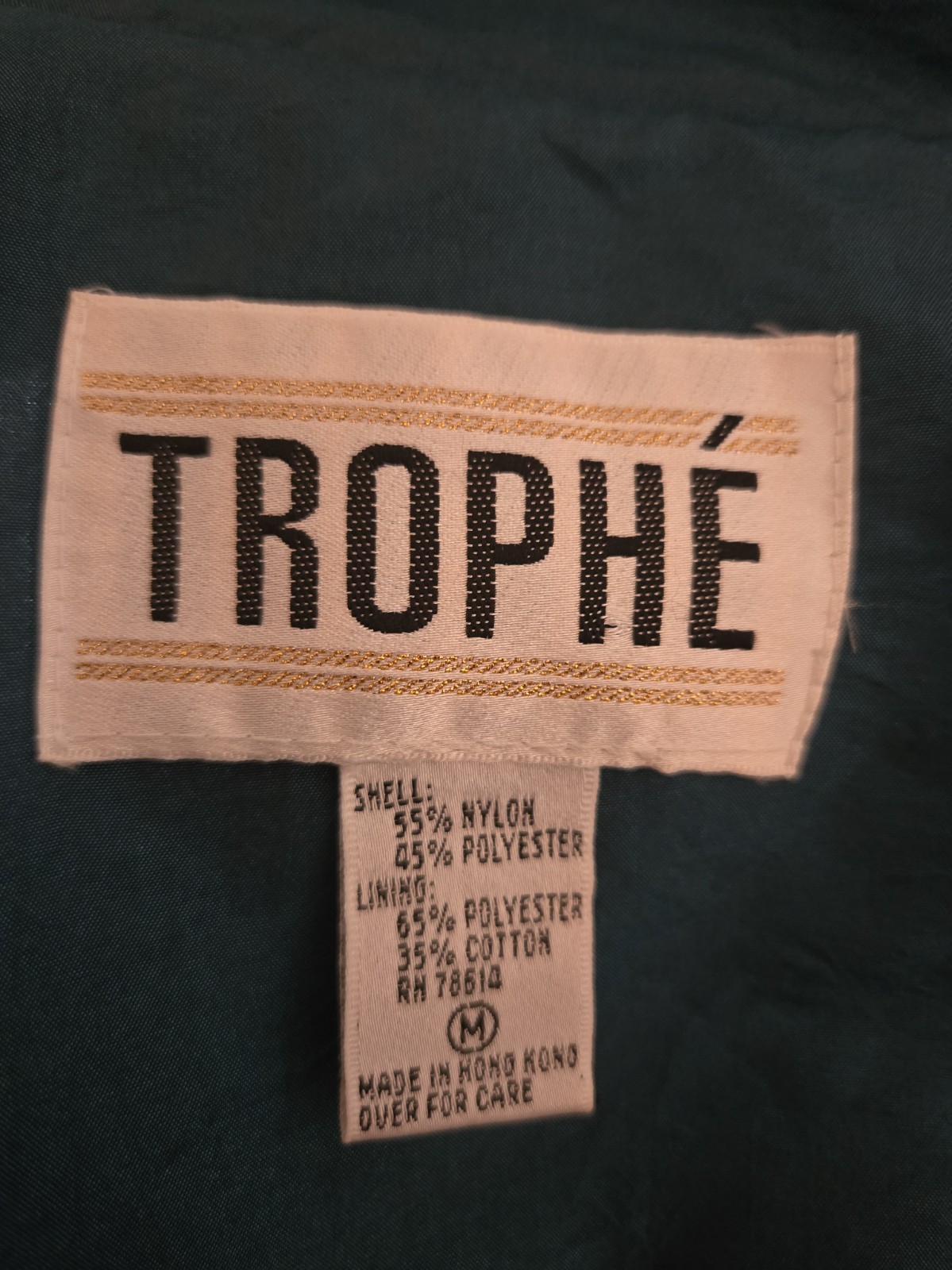 Vintage Women’s Trophé Iridescent Green Bomber Jacket Size Medium