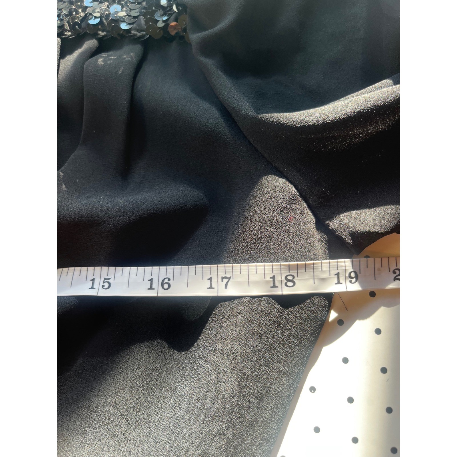 Vintage 80s Dress Black Sequin Shoulder Cocktail Midi Dress Long Sleeve Size 8