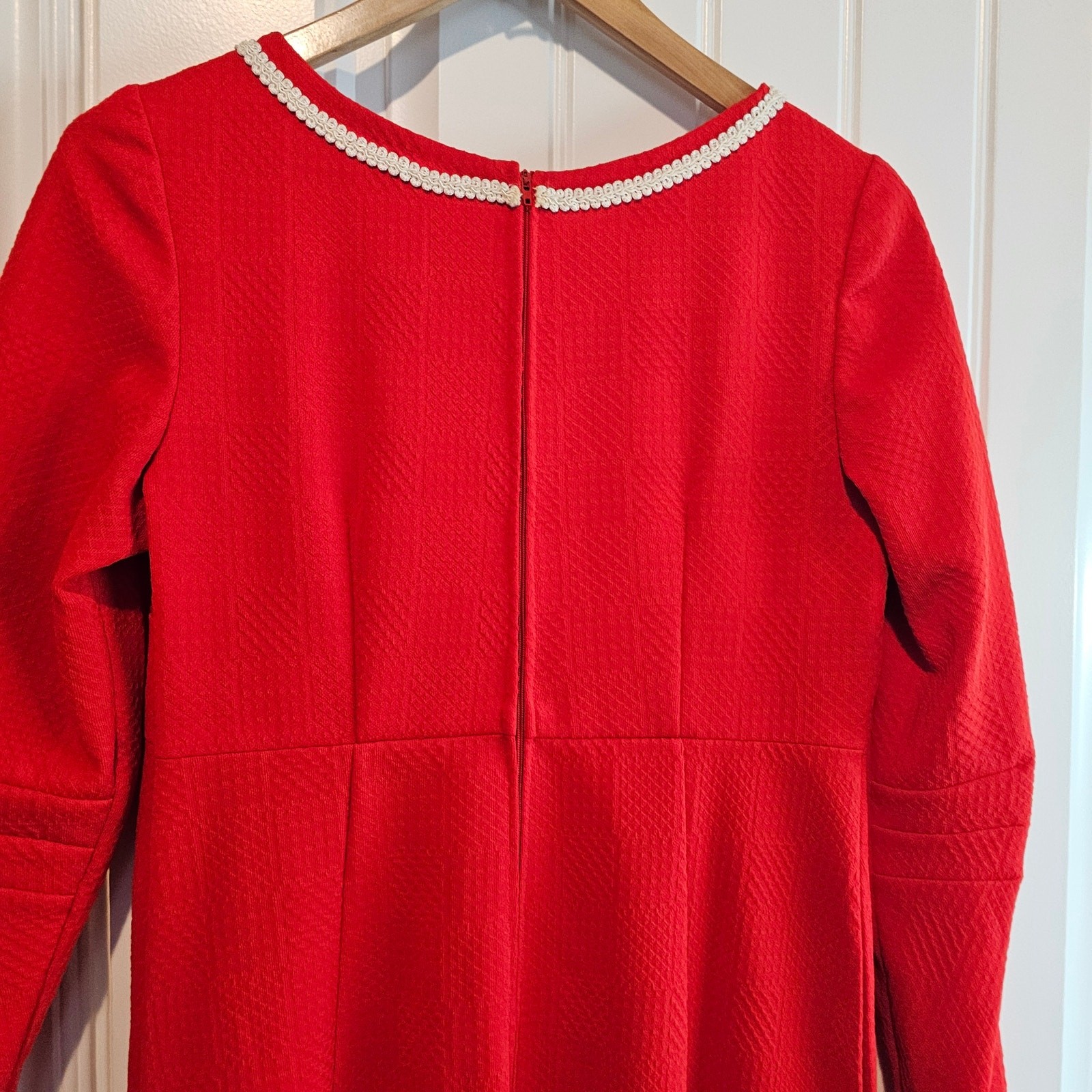 Vintage 70s Handmade Dress Womens Small Red Maxi Glam Cottage Party Modest Retro