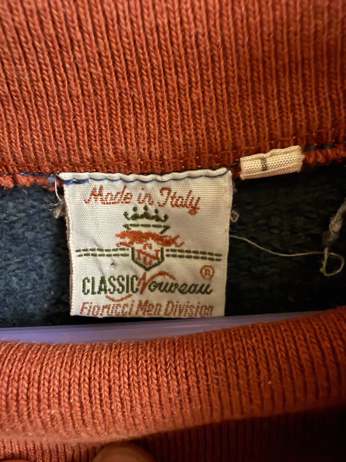 VTG 1980 Fiorucci Classic Nouveau Grizzly Salmon River Sweat Shirt Made In Italy