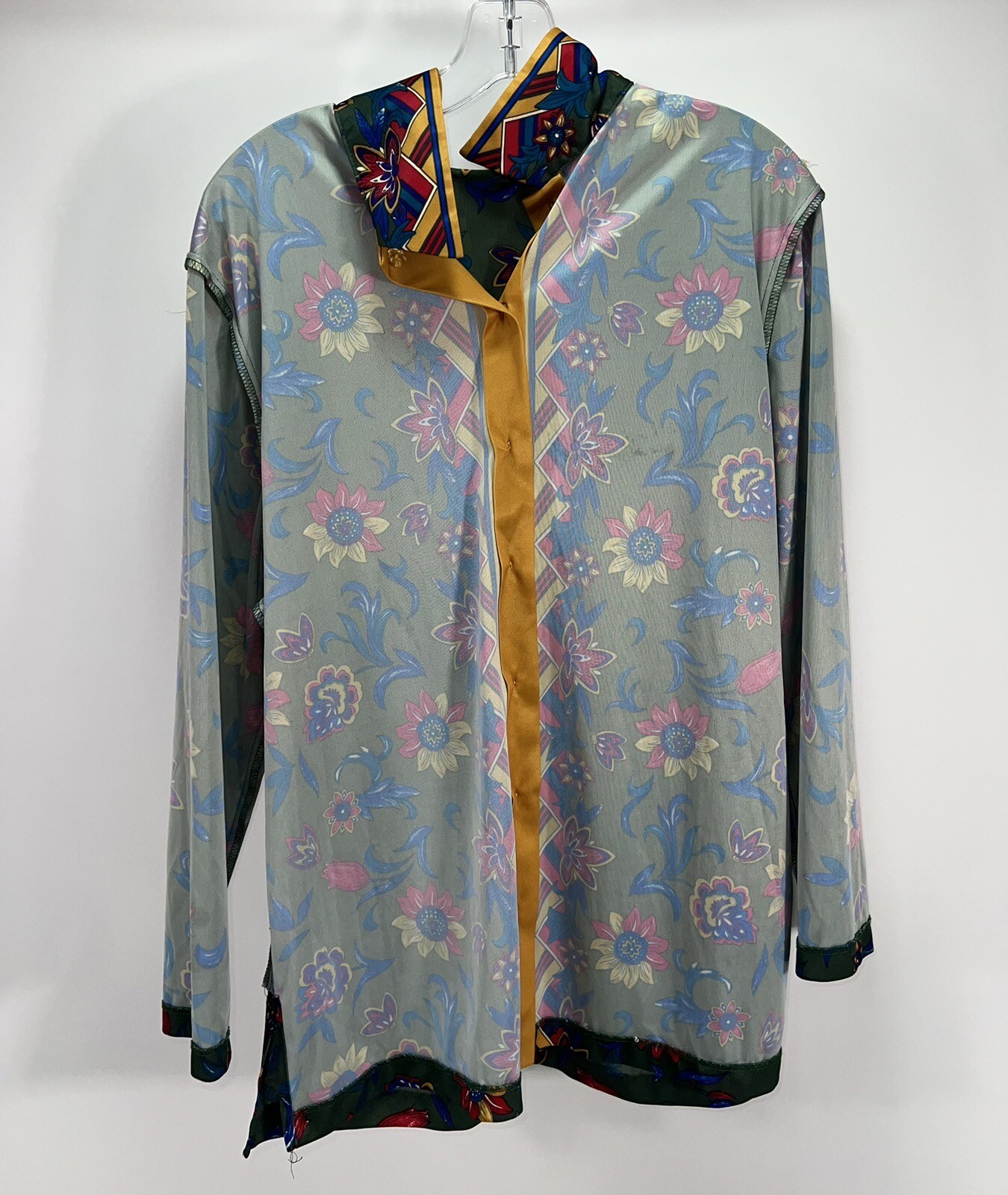 VTG 1960s VERA NEUMANN FLOWER POWER BLOUSE MOD DISCO GROOVY BOHO HIPPIE RETRO