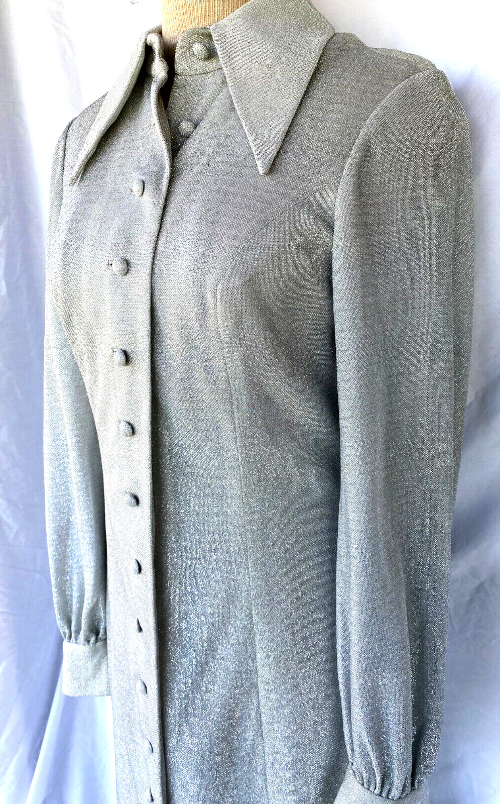 VTG 60s 70s..MOD / GO GO..MAXI..FULL LENGTH..METALLIC..DRESS..S / M