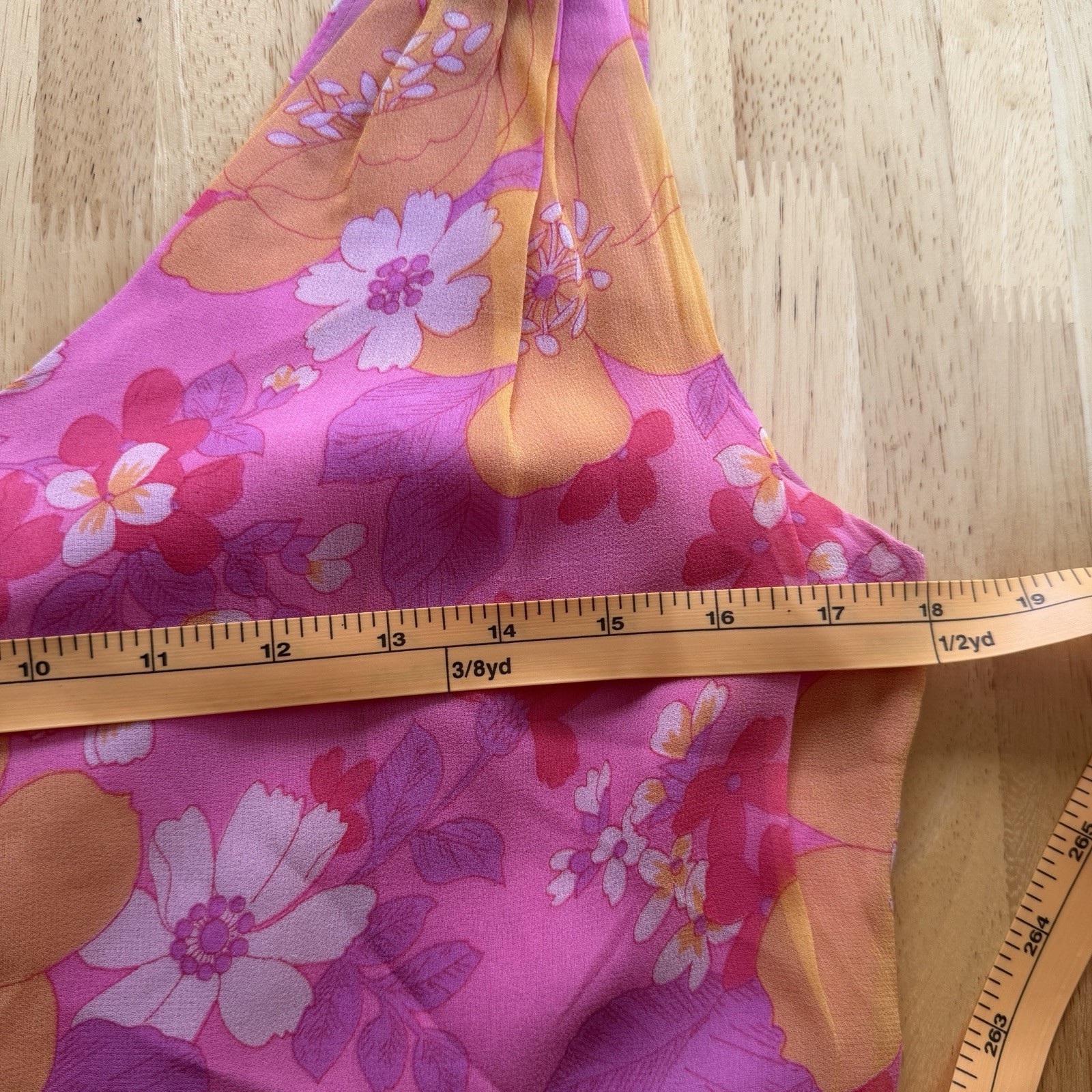 Vtg 60s Floral Dress Sue Gail Sleeveless Mod Psychedelic Pink Hippie Bright