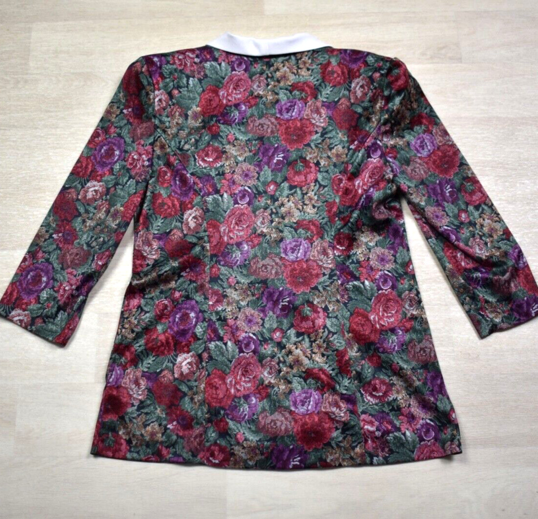80s Whirlaway Frocks Floral Skirt Suit Set 8 Petite Polyester VTG 1980s