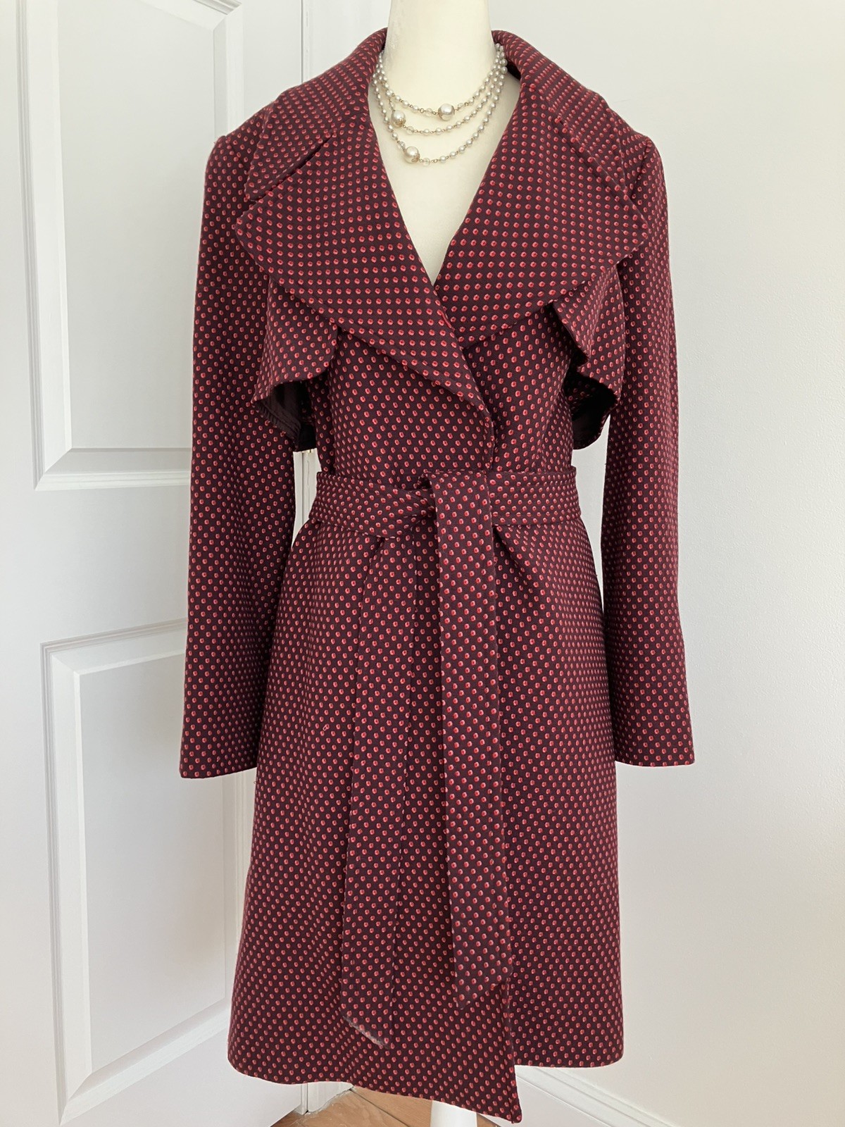 Vintage Linda Allard for Ellen Tracy Wool Wrap Trench Coat & Skirt Suit! 12