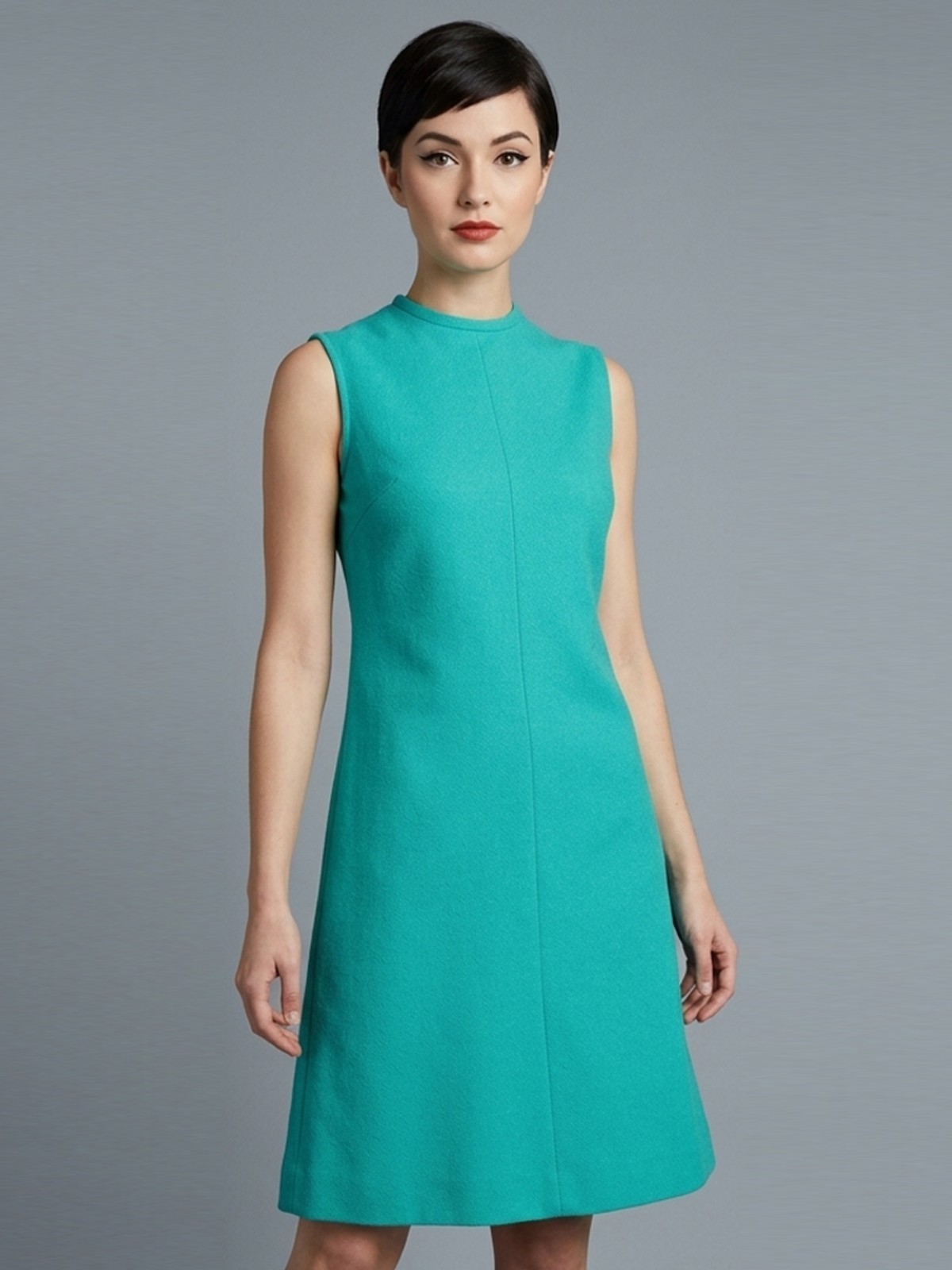 M Vintage 1960s Montgomery Ward Turquoise Dress + Jacket Set Mid Century MCM 60s
