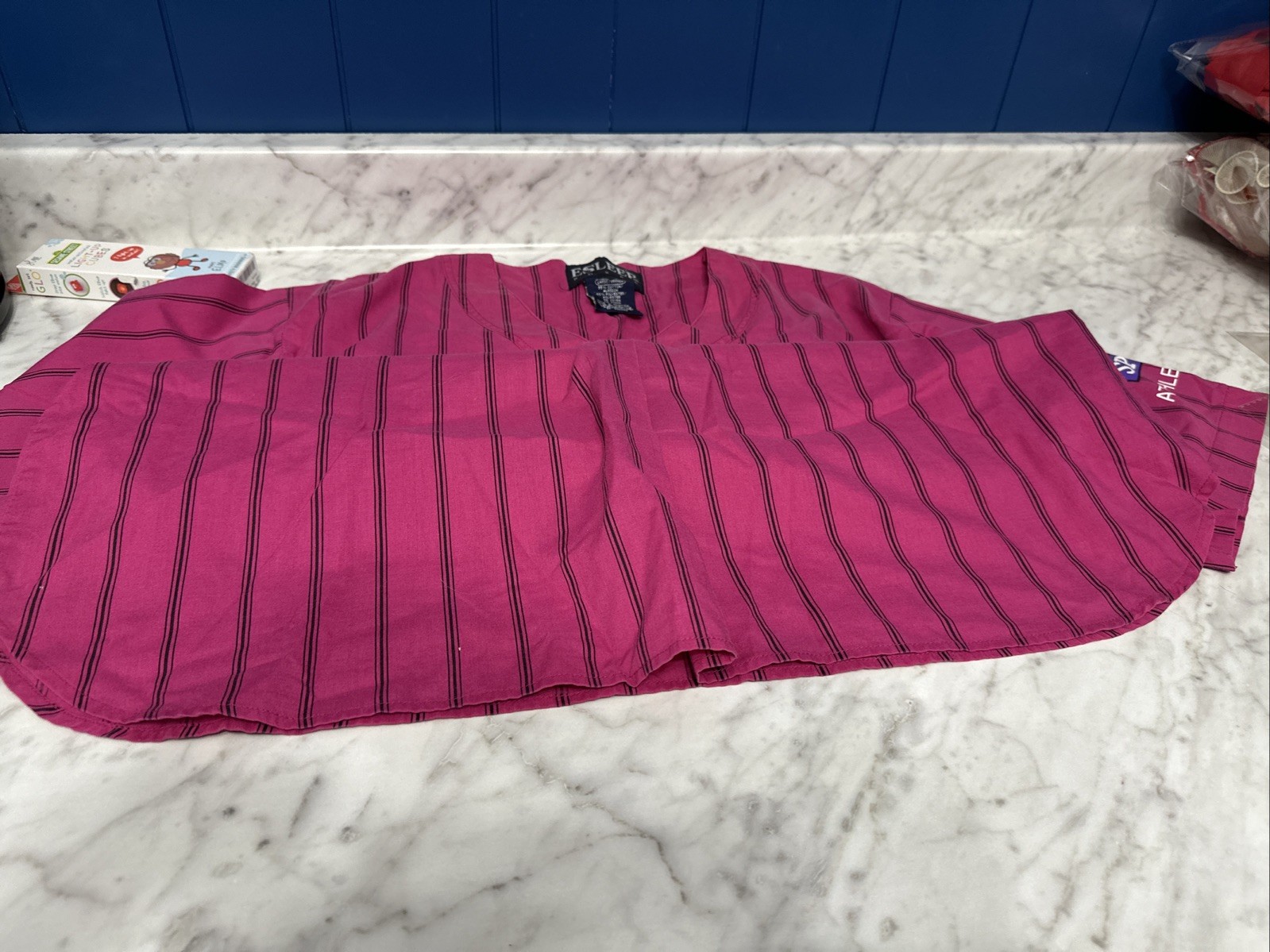 ESLEEP Boxer Pajamas VINTAGE 90s Baseball 12” = +45 Great Condition Large Pink