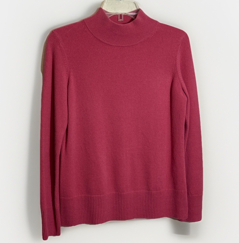 VTG Preston & New York Cashmere Sweater SzXS Pink Mock Neck Soft & Cozy Preppy