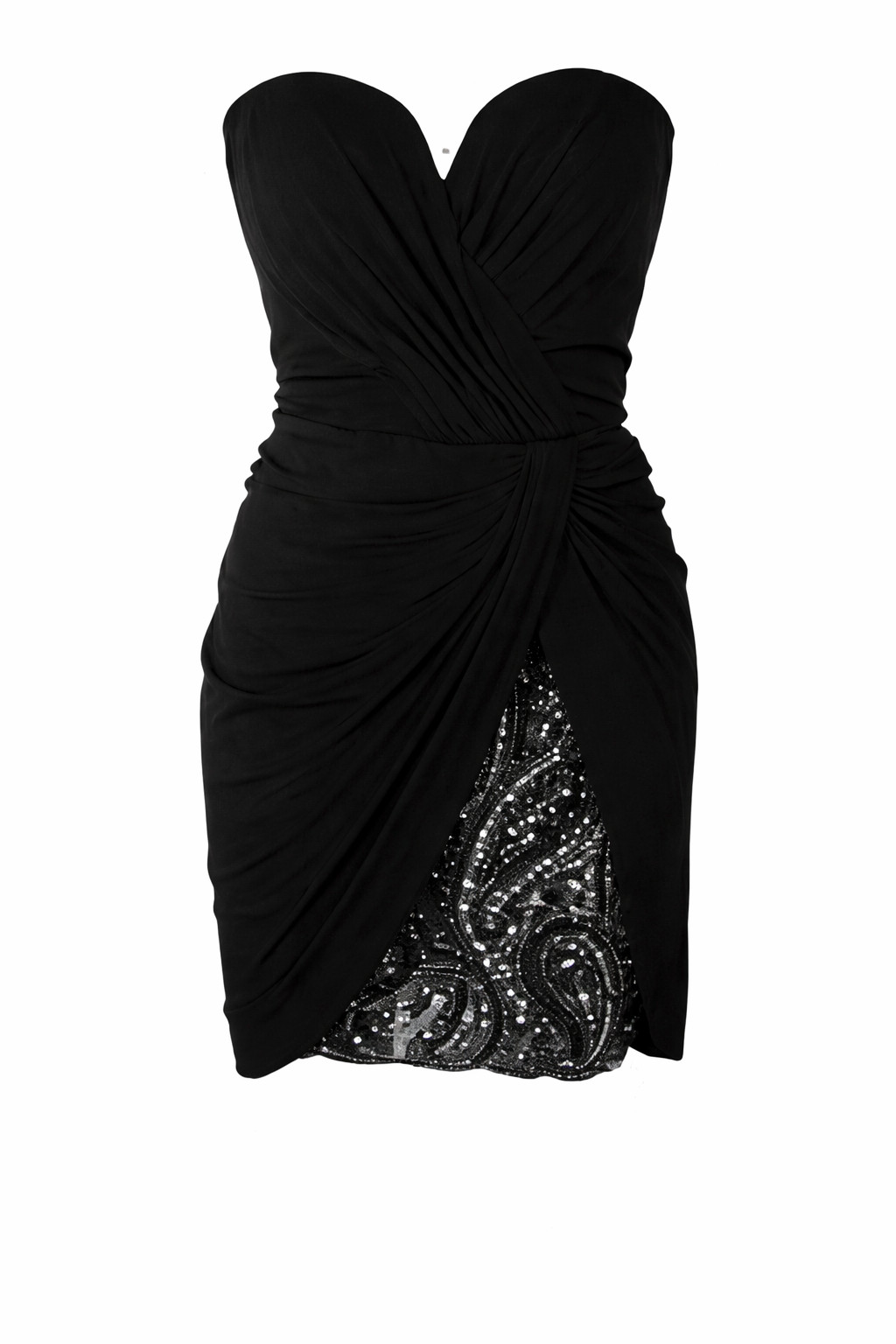 Vicky Tiel Vintage Black Beaded Cocktail Dress Made in France Size S 38