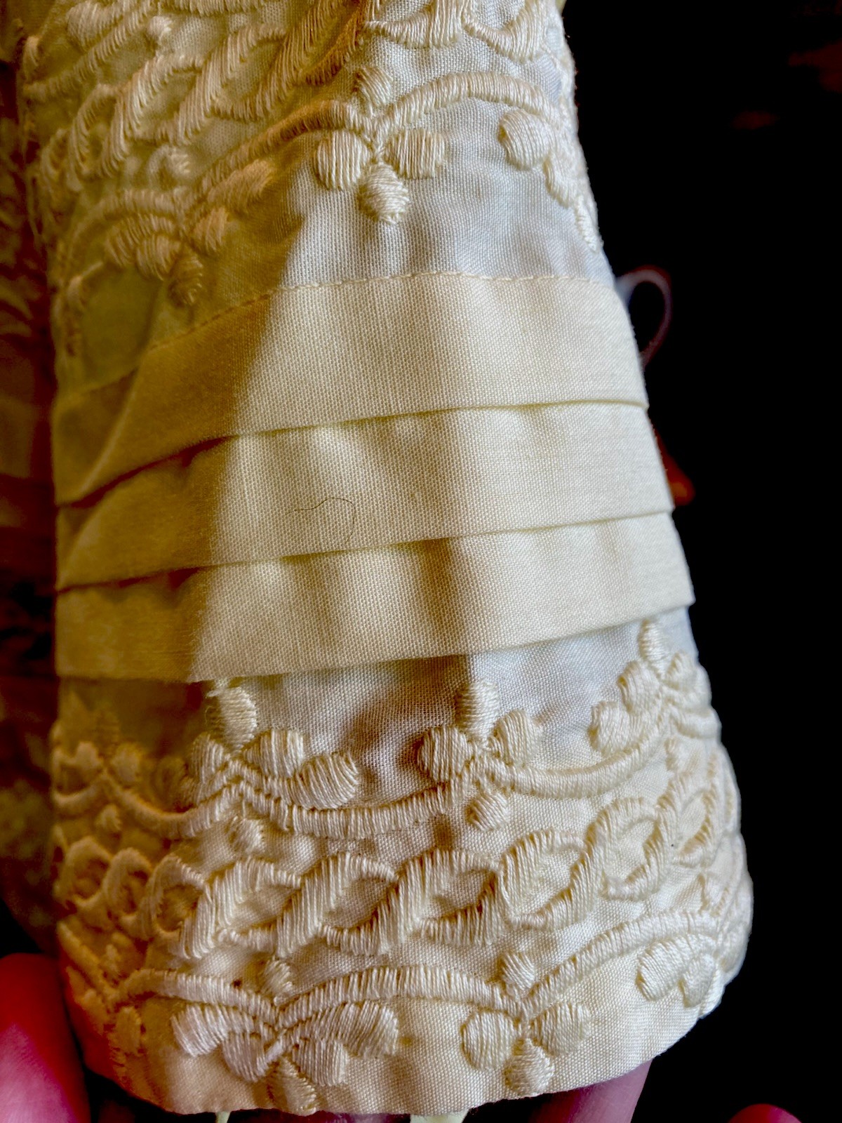VTG Cotton 50’s Women’s Button front lace detail Yellow Carlye Dress Pleated S/M