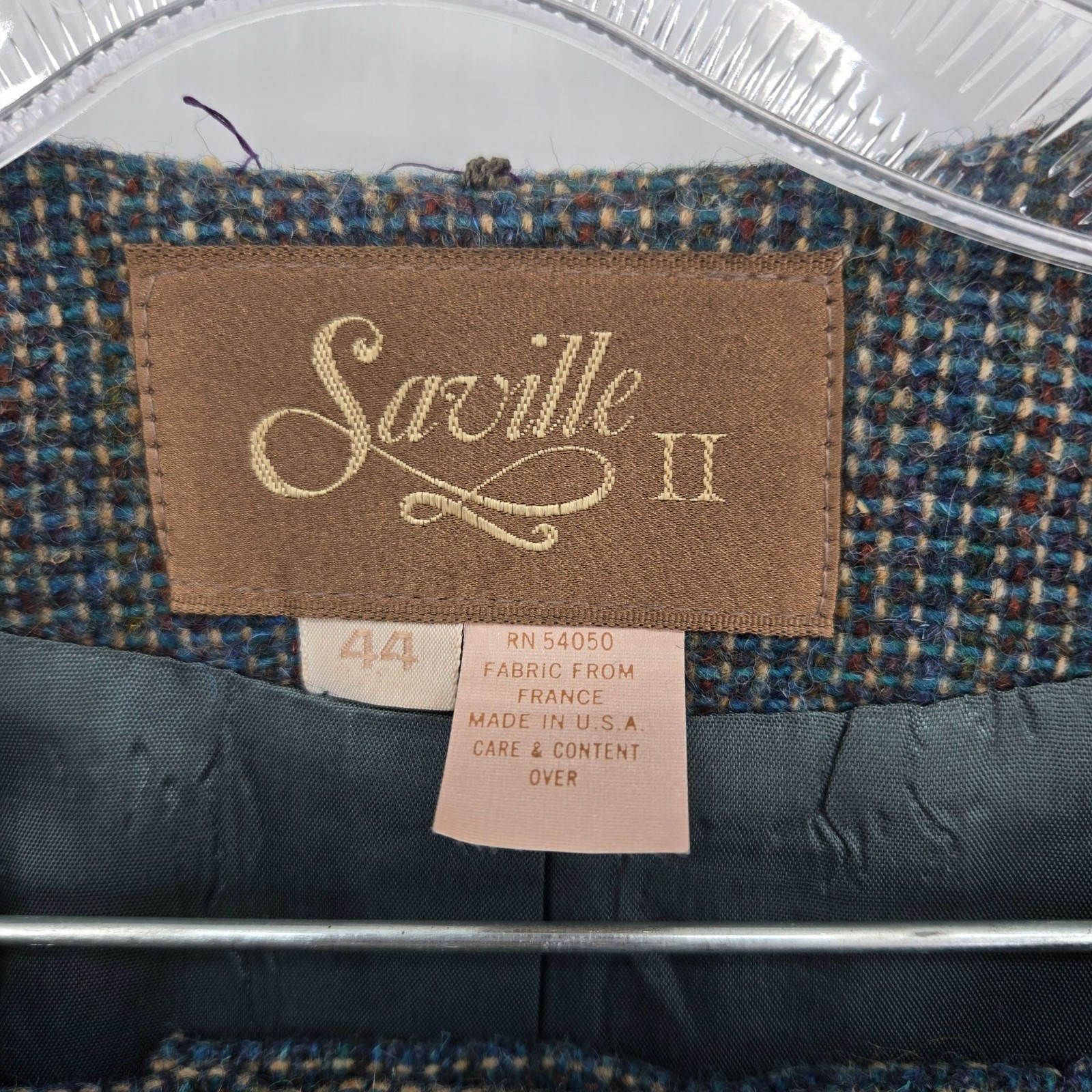 Saville II vintage wool mohair blue gray 38 skirt set long sleeve sz 44 jacket