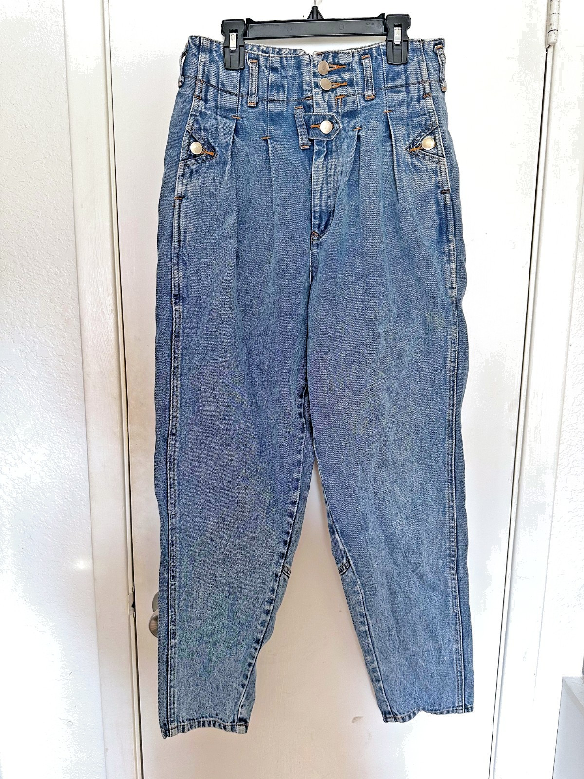 Vintage 80s/90s Cristina High Waist Paperbag Pleated Mom Jeans | Size 9/10