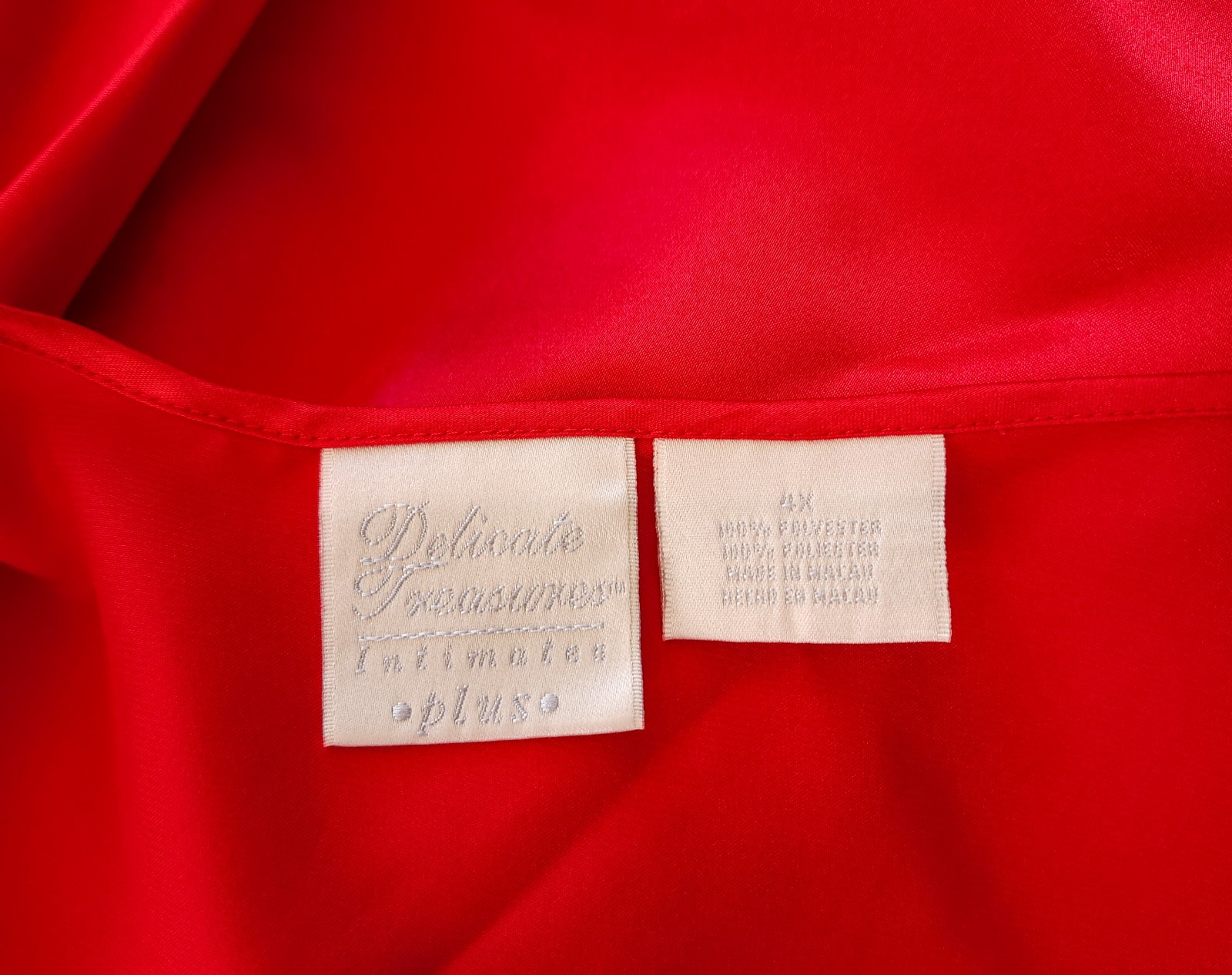 Vtg Plus Size Lingerie Lot 2 Short Red Satin 4X Long Black Nylon Lace 3X Romance