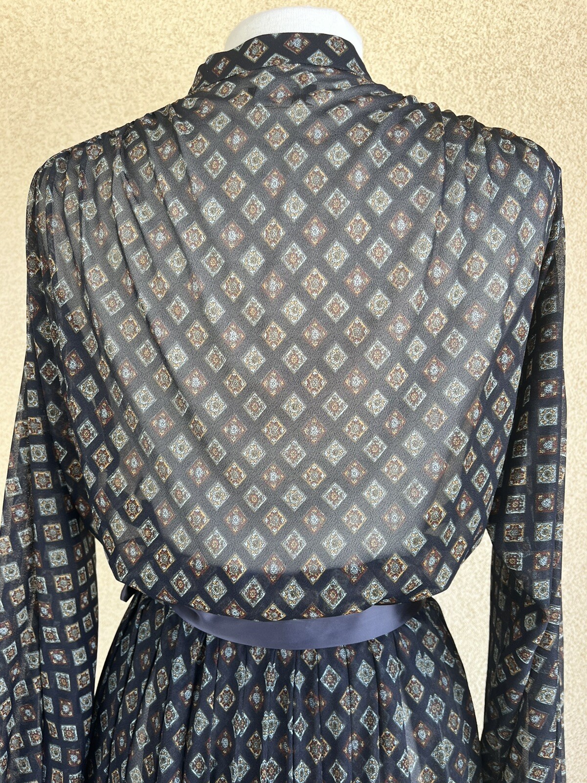 Neiman Marcus Nancy Greer NY size 12 Belted Dress Office Teacher Vintage 70s