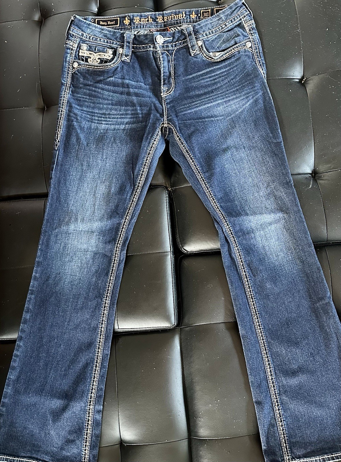 Rock Revival Sherry Easy Boot Embellished Women’s Denim Jeans Size 30