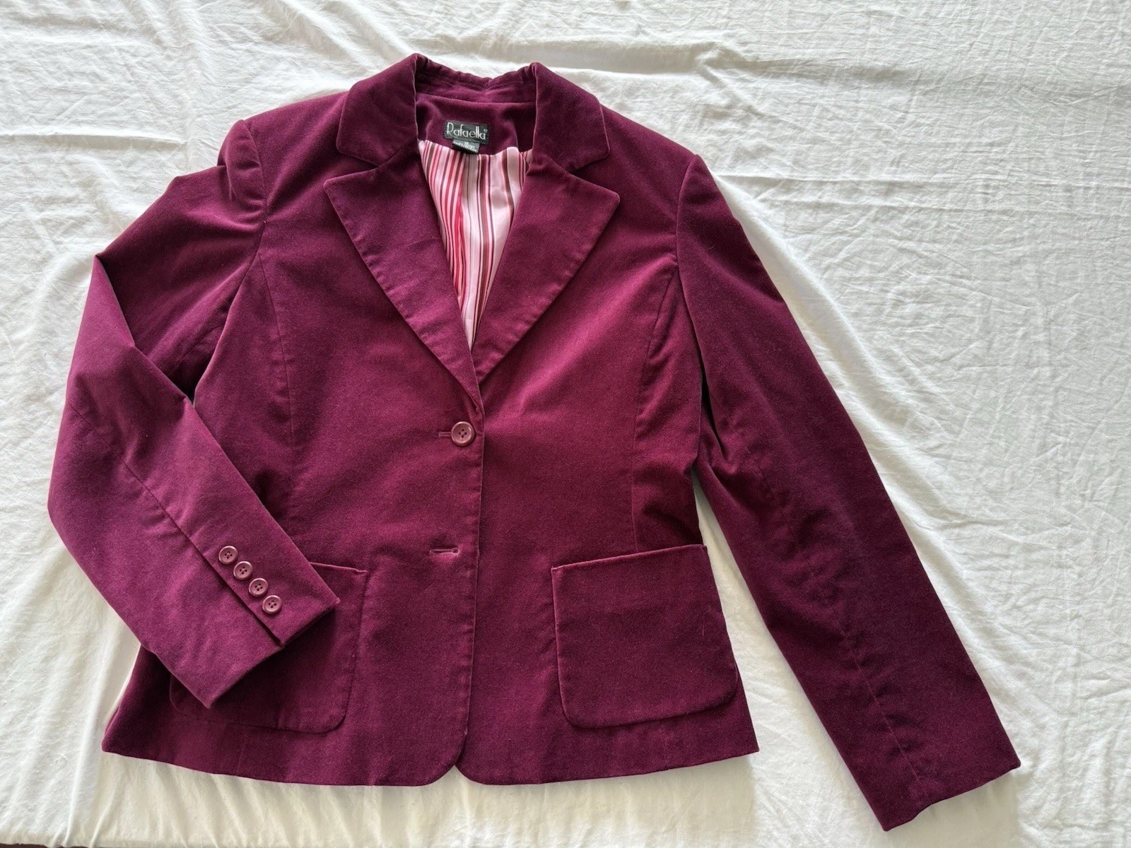 Rafaela Vintage Y2K Magenta Velour Blazer 10 Velvet pink Barbie preppy normcore