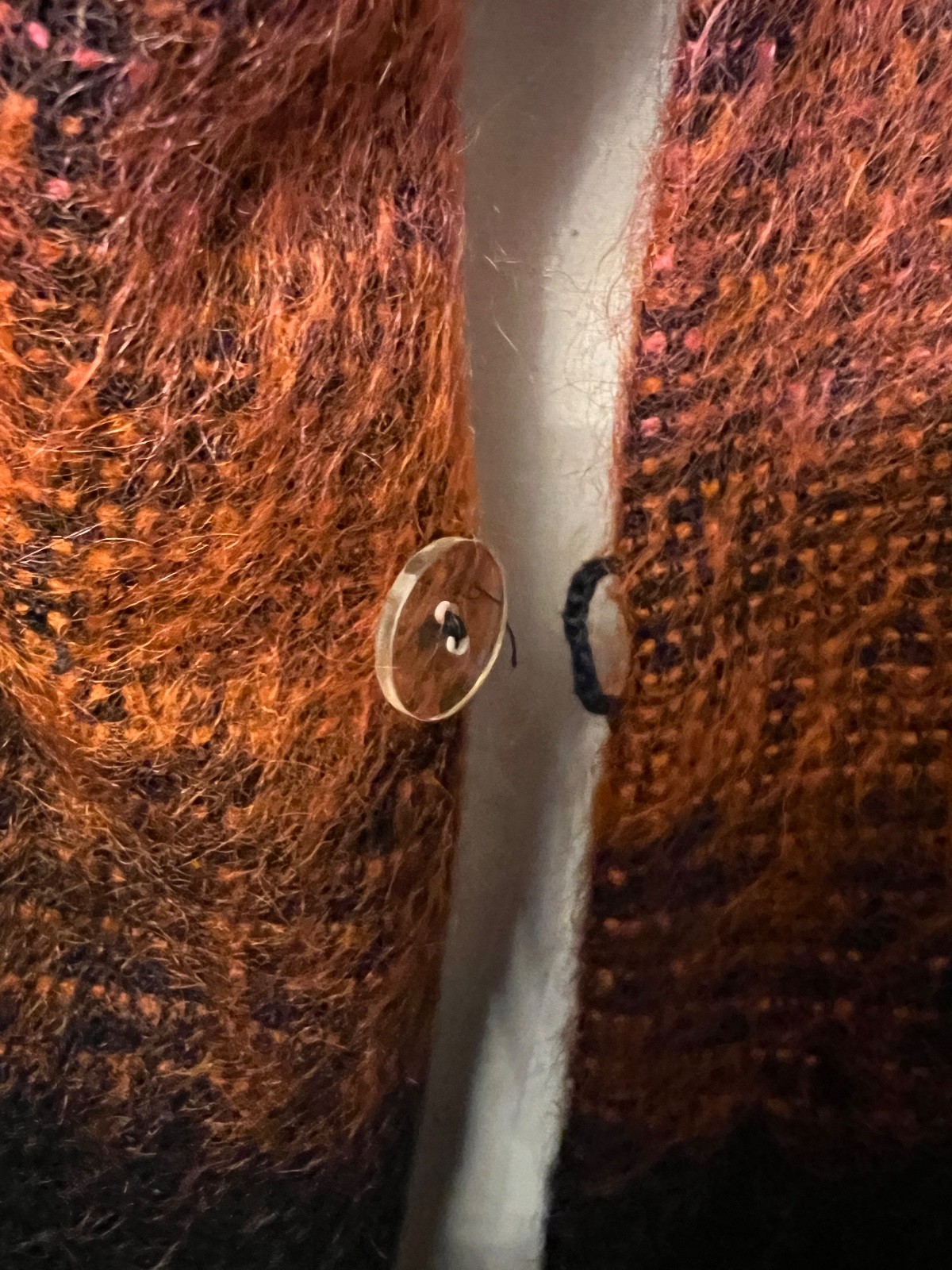 Vtg 80s Emil Rutenberg Mohair Woven Gradient Ombres Coat Jacket Women Size Small