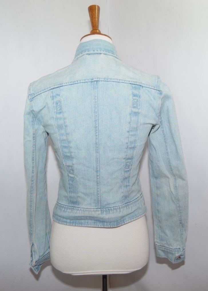 VTG Armani Exchange Stone Washed Button Down Jean Denim Jacket Womens S