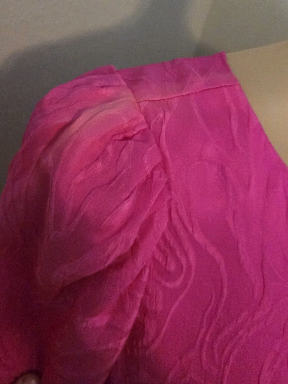 Vintage 80s Cloak of Many Colors Silk Skirt Set Pink Fuchsia Lace 2pc Faded Sz 8