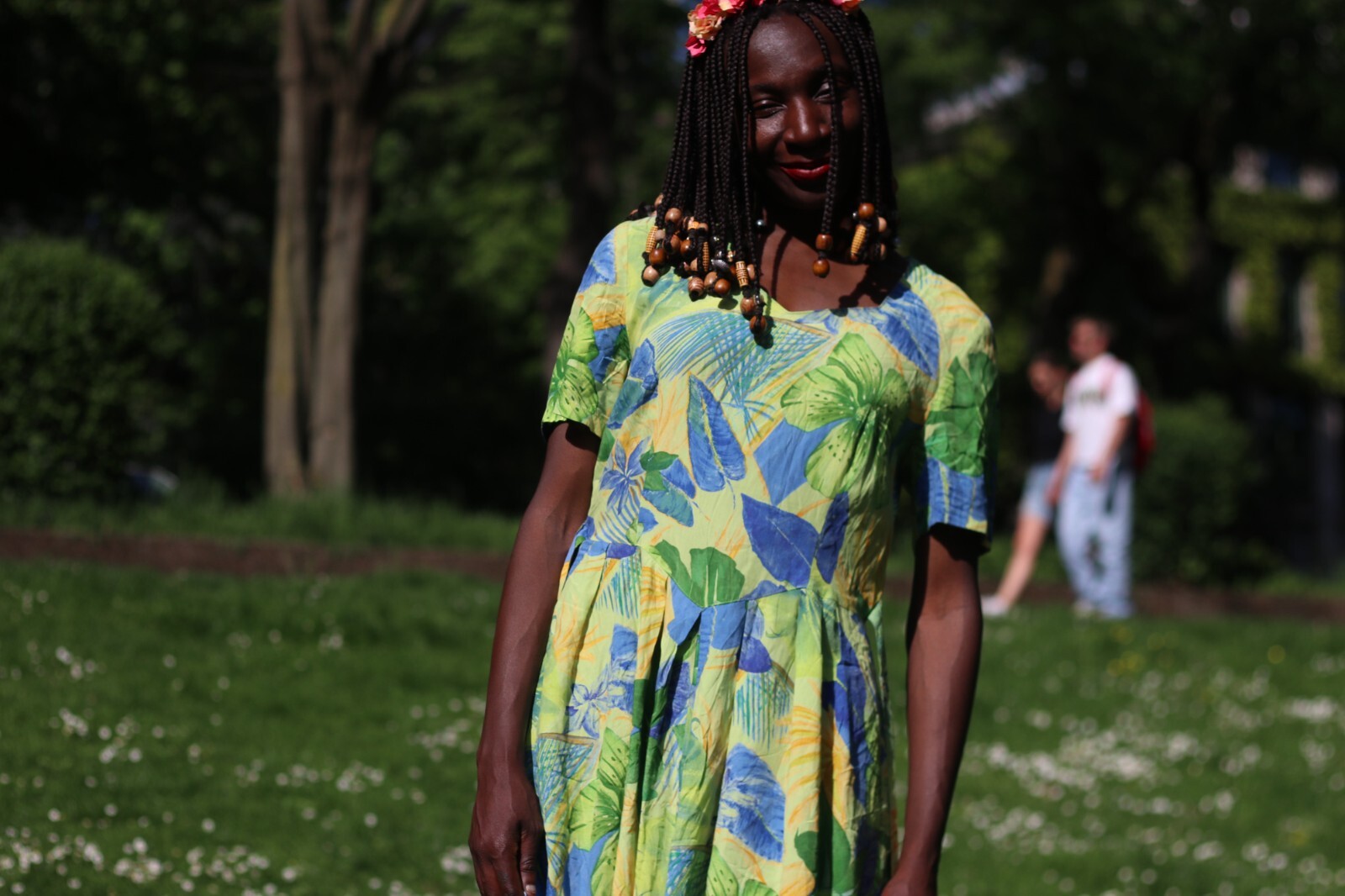 Vintage Floral Summer Dress – Size S-M TRUE VINTAGE 70 80 90